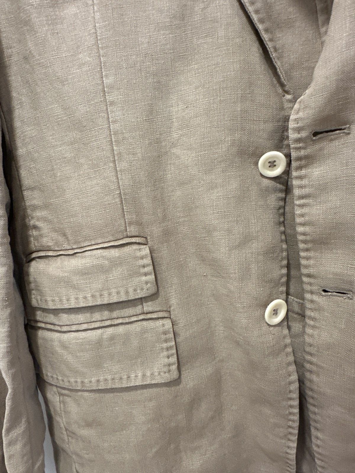 Billy Reid Billy Reid Tan Linen Blazer 40L Size 40L - 3 Thumbnail