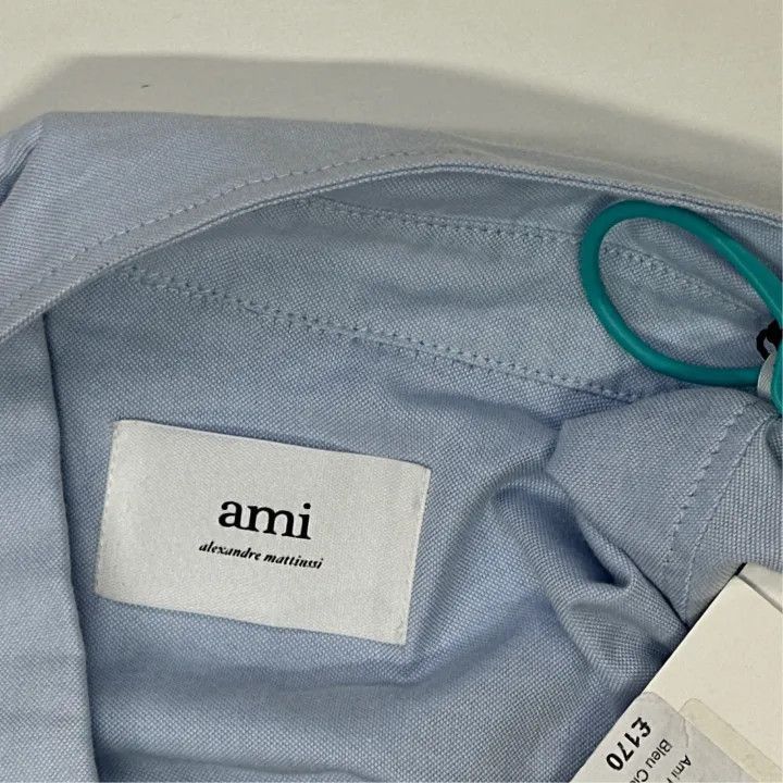 AMI AMIPARIS Sky Blue Short Sleeve Shirt -2507 Size US XL / EU 56 / 4 - 3 Thumbnail