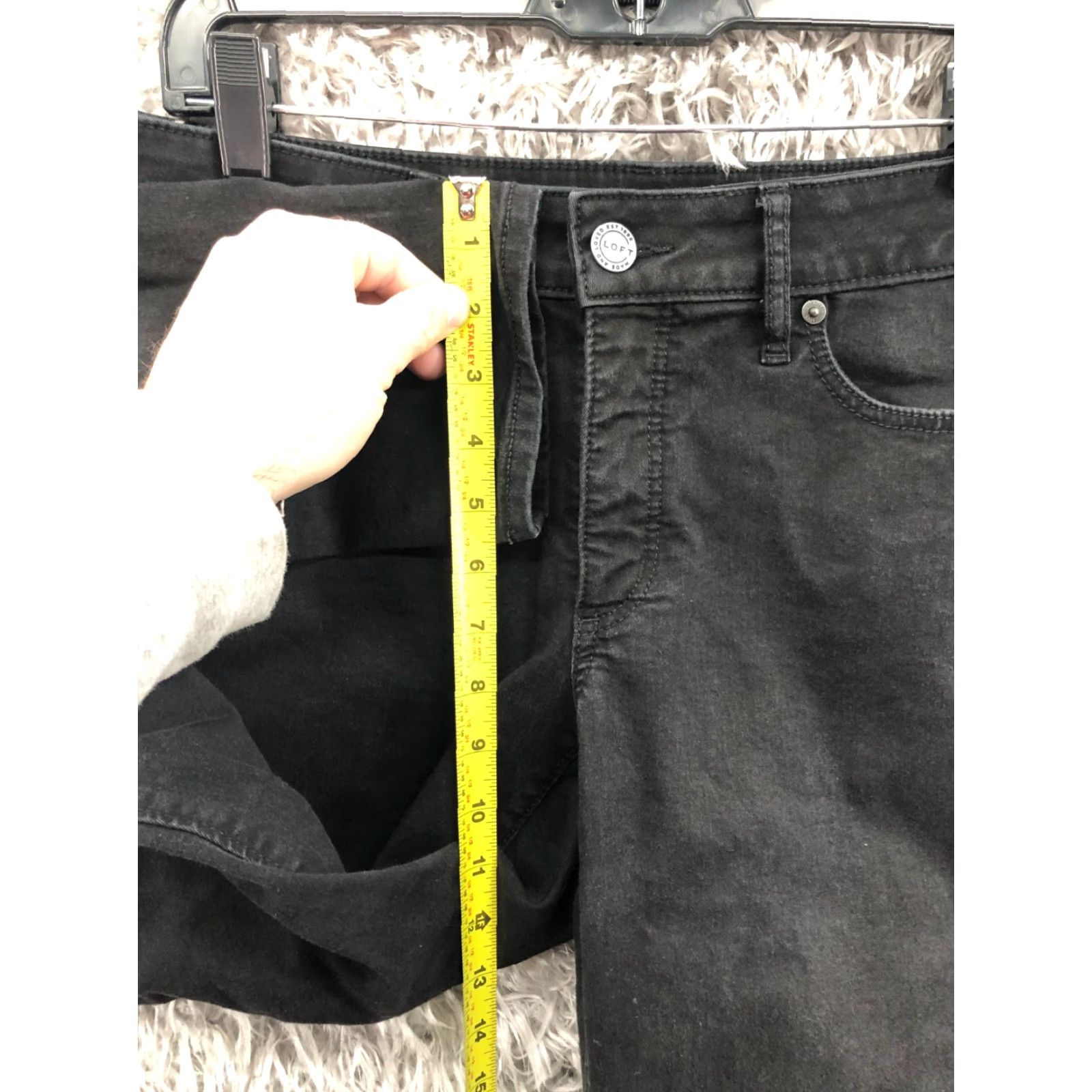 Loft LOFT Jeans Skinny Dark Wash Black Denim Size 6 Womens Mid Rise 28in Inseam 5-Pocket Belt Loops Size 28" / US 6 / IT 42 - 4 Thumbnail