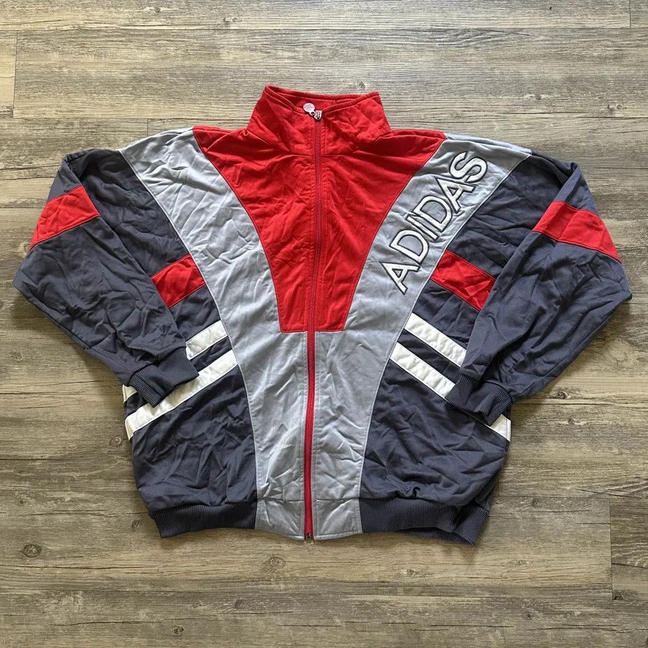 Adidas Vintage 80s Adidas Retro Track Jacket Size XL Size US XL / EU 56 / 4 - 1 Thumbnail