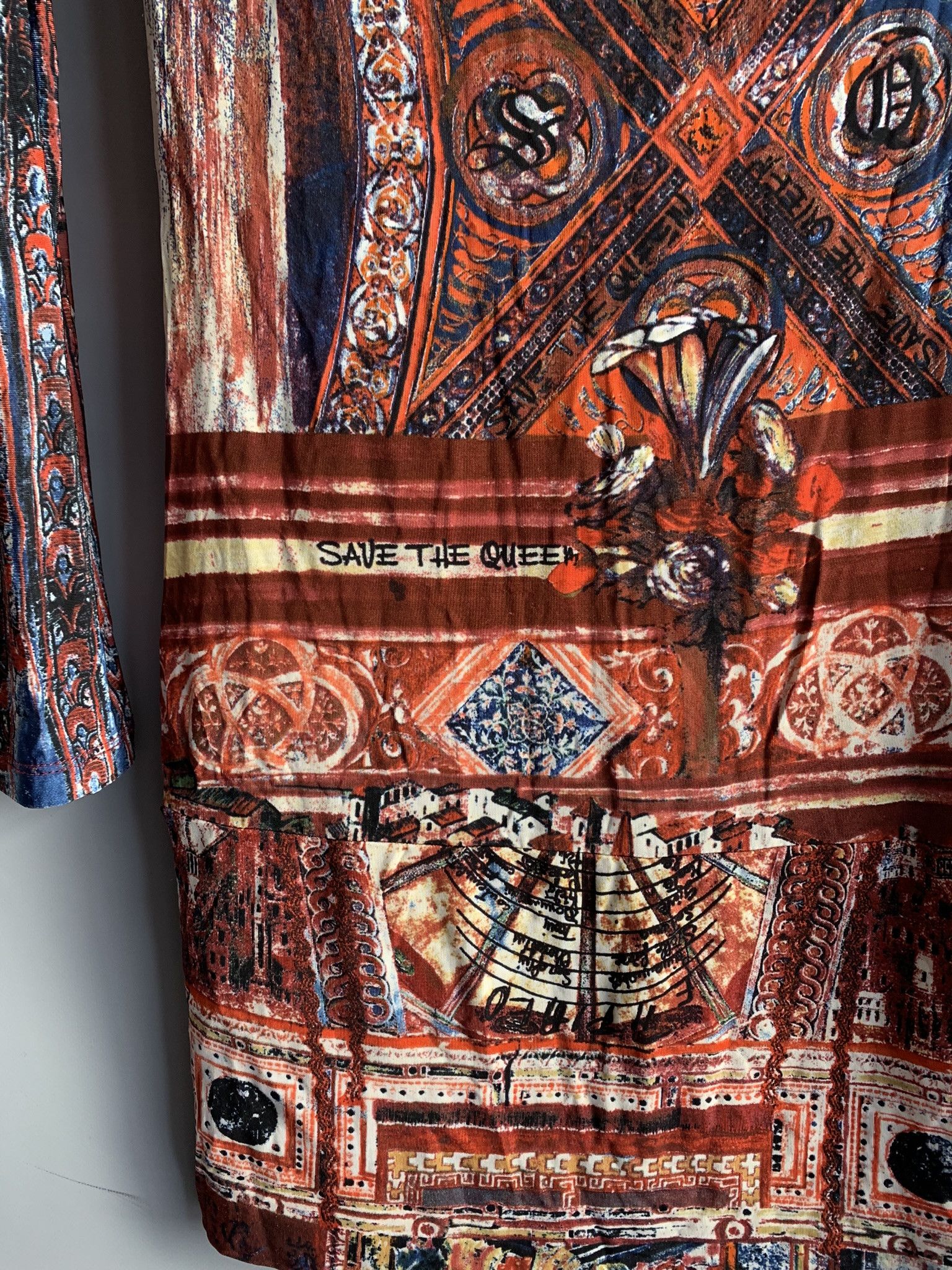 Other Save The Queen All-Over Print Dress Long Sleeve Size L / US 10 / IT 46 - 3 Thumbnail