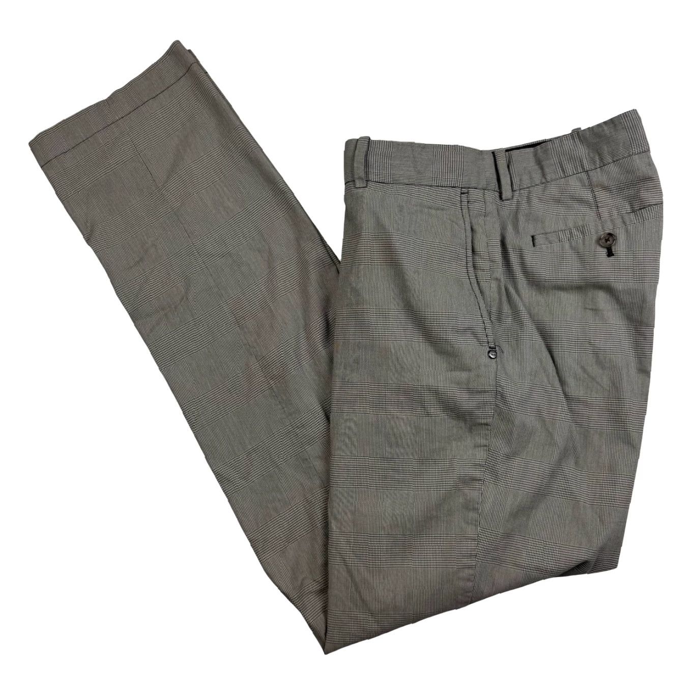 RLX Ralph Lauren VINTAGE RLX Ralph Lauren Men's Cotton Blend Flat Front Dress Pants Gray Plaid 32x34 Size US 32 / EU 48 - 2 Thumbnail