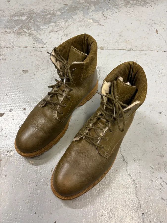 Gucci 2000s Gucci Khaki Classy Leather Boots Size US 12 / EU 45 - 3 Thumbnail