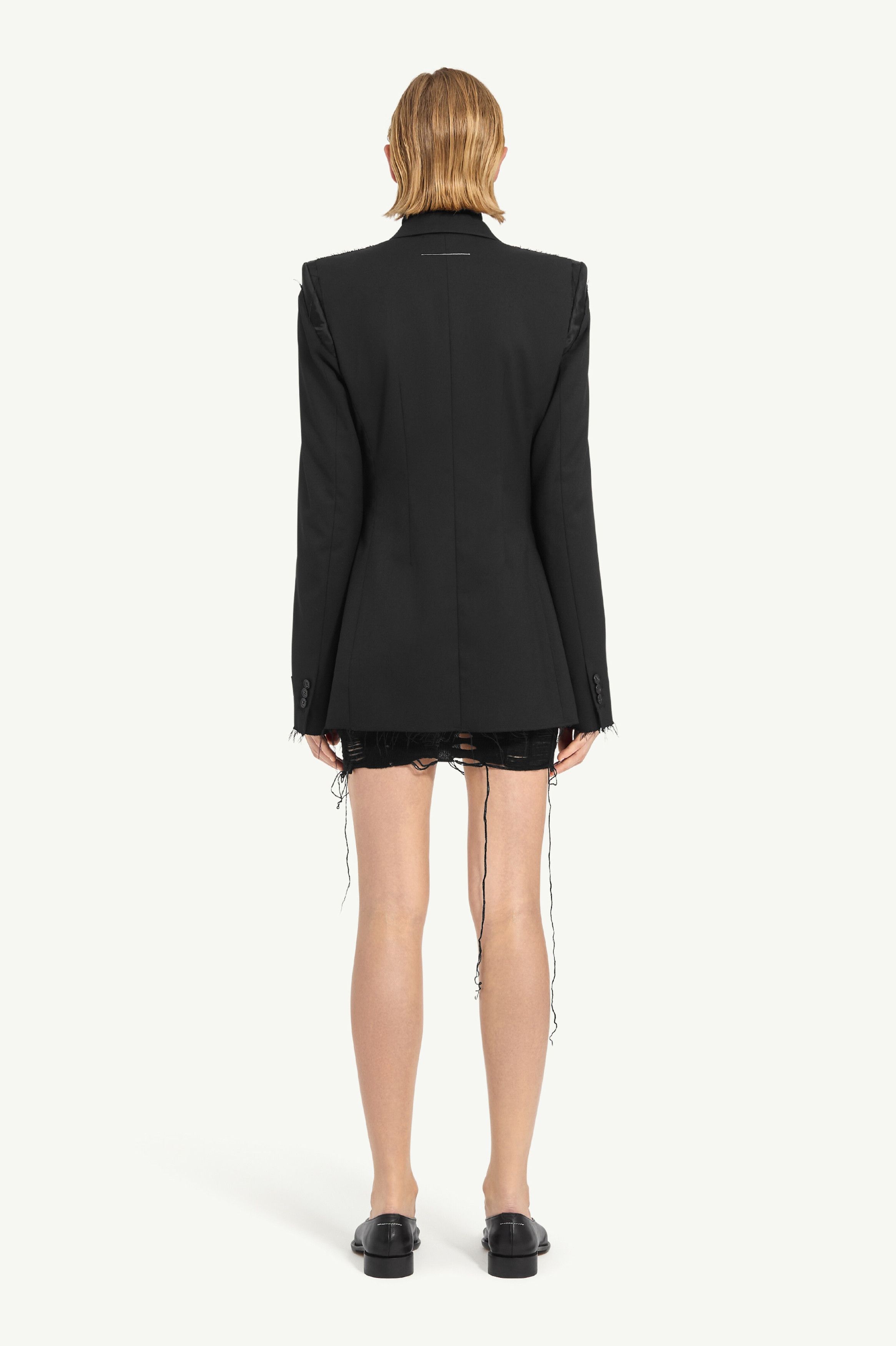 Maison Margiela oc11z0925 Raw Cut Off Centre Blazer in Black Size M / US 6-8 / IT 42-44 - 4 Thumbnail