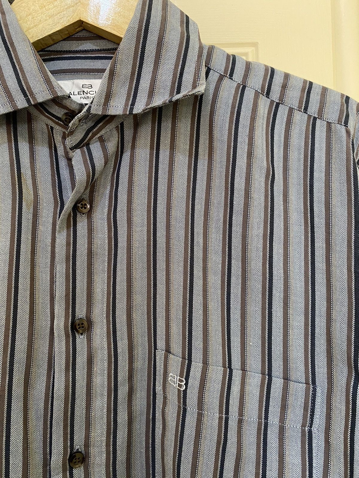 Balenciaga Vintage balenciaga BB double stripes button up shirt Size US L / EU 52-54 / 3 - 5 Thumbnail