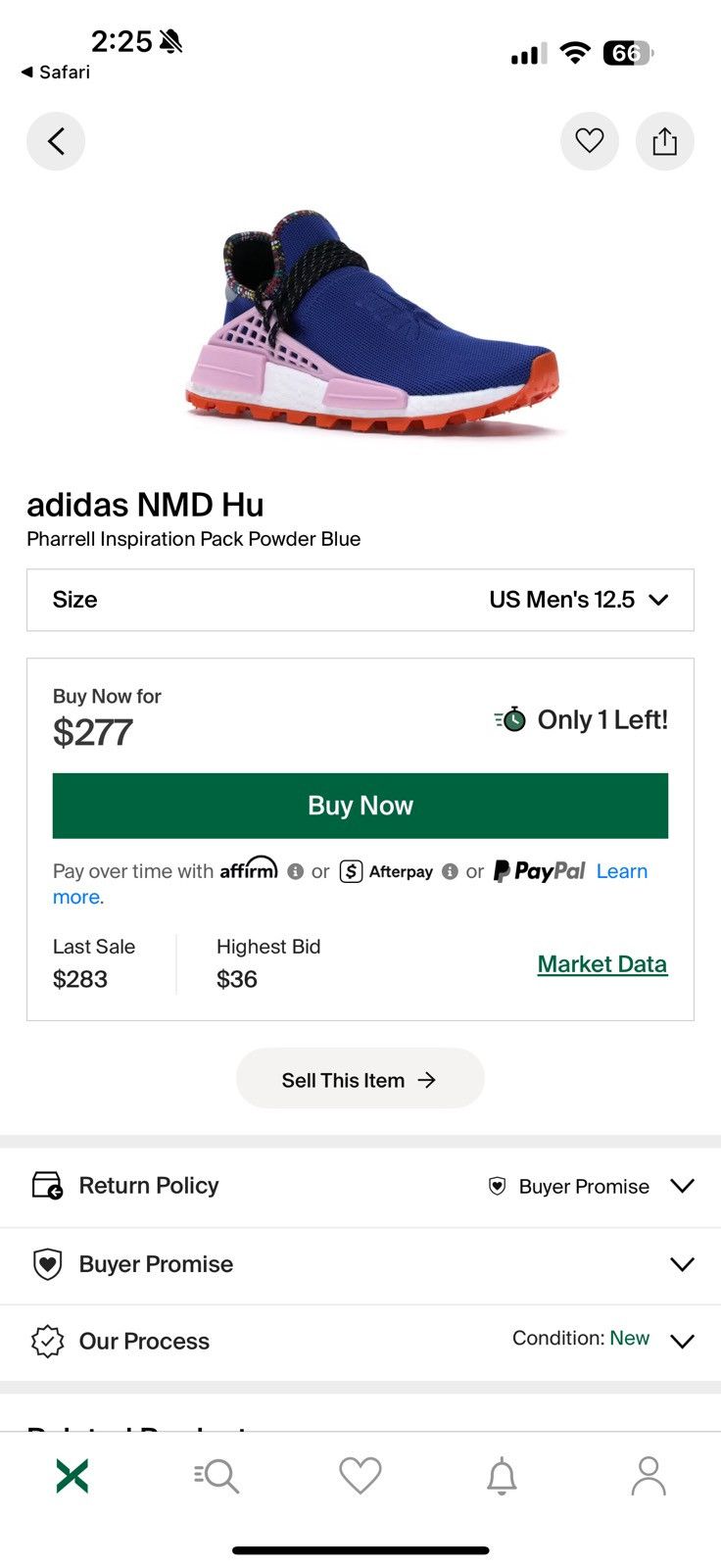 Adidas × Pharrell ADIDAS x PHARRELL WILLIAMS NMD hu 12.5M Size US 12.5 / EU 45-46 - 3 Thumbnail