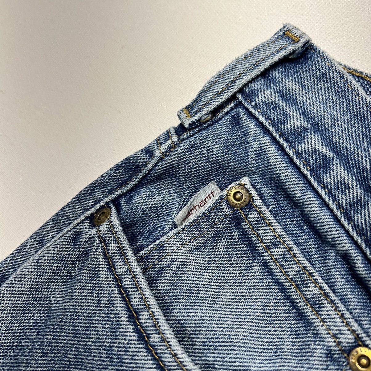 Carhartt × Vintage Carhartt Jeans Blue Loose Fit Straight Blue Faded Logo Y2K Size US 33 - 8 Thumbnail
