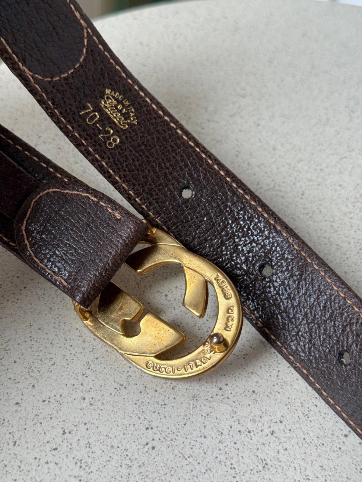 Gucci Vinatge Gucci Monogram Interlocking GG Womens Belt 70 / 28 Size ONE SIZE - 9 Thumbnail