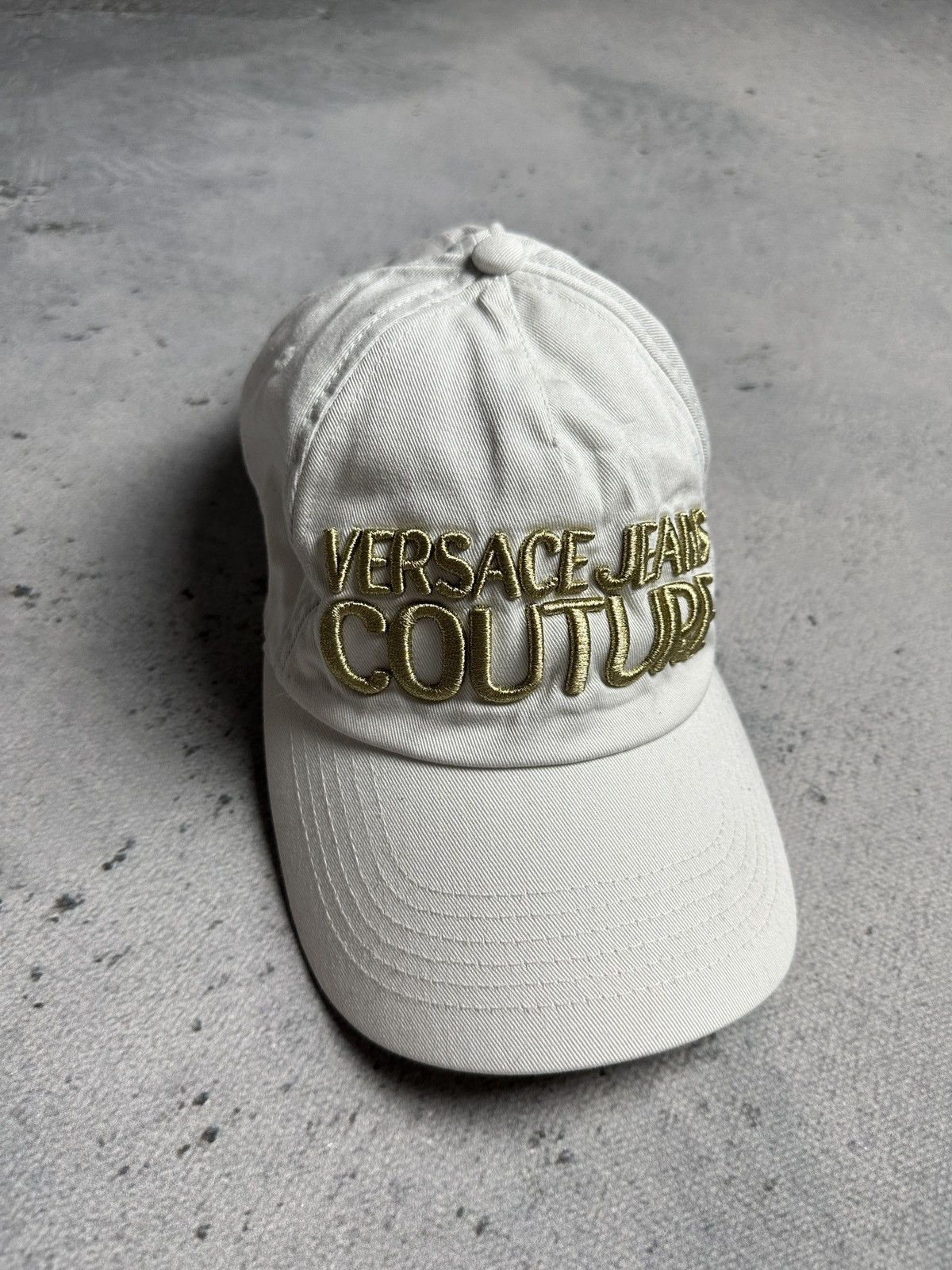 Versace Versace Jeans Couture White Gold Big Logo Cap Hat y2k Rap Size ONE SIZE - 15 Thumbnail