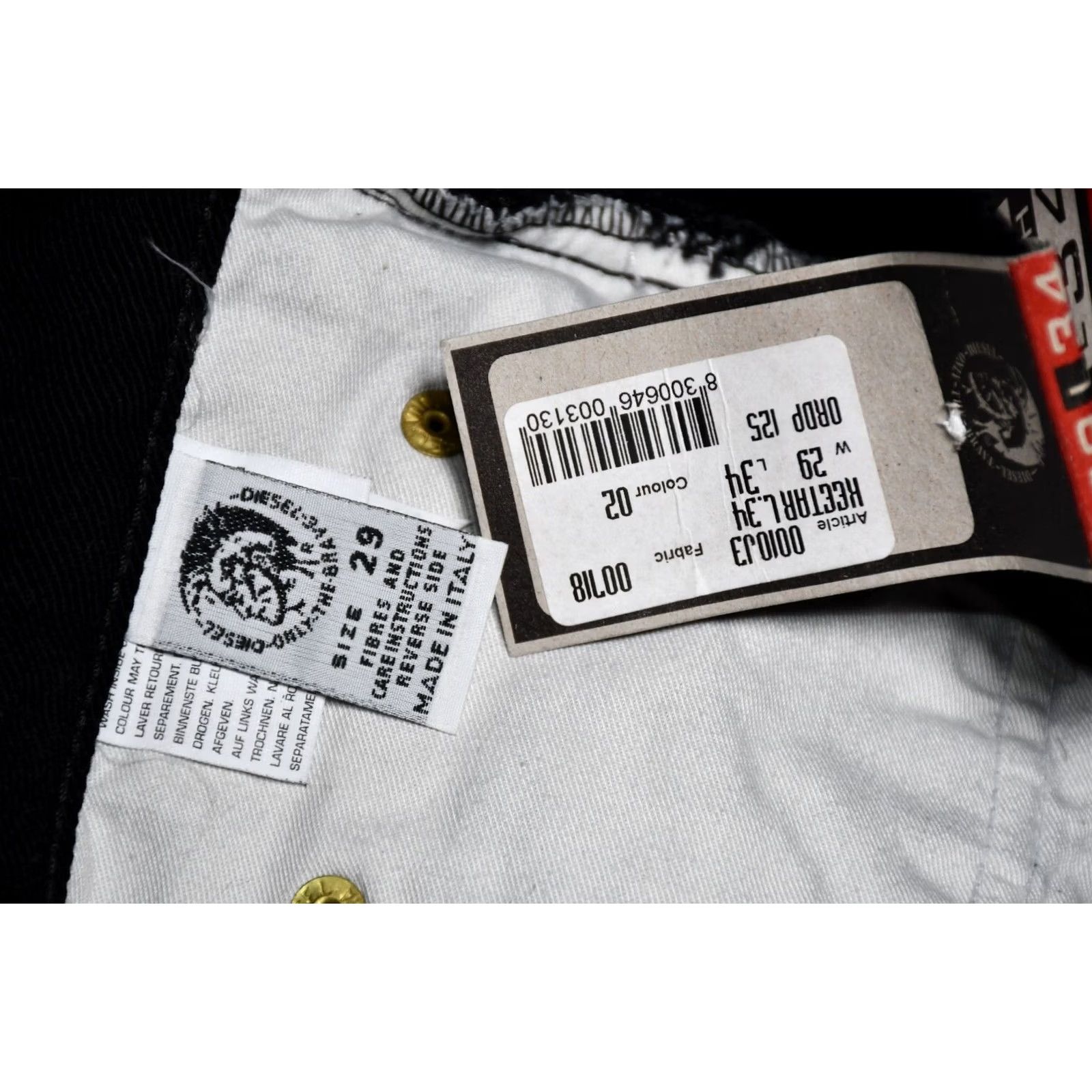 Diesel VINTAGE Diesel Keetar RR55 Black-Black Straight Fit Men's W29 Size US 29 - 5 Thumbnail