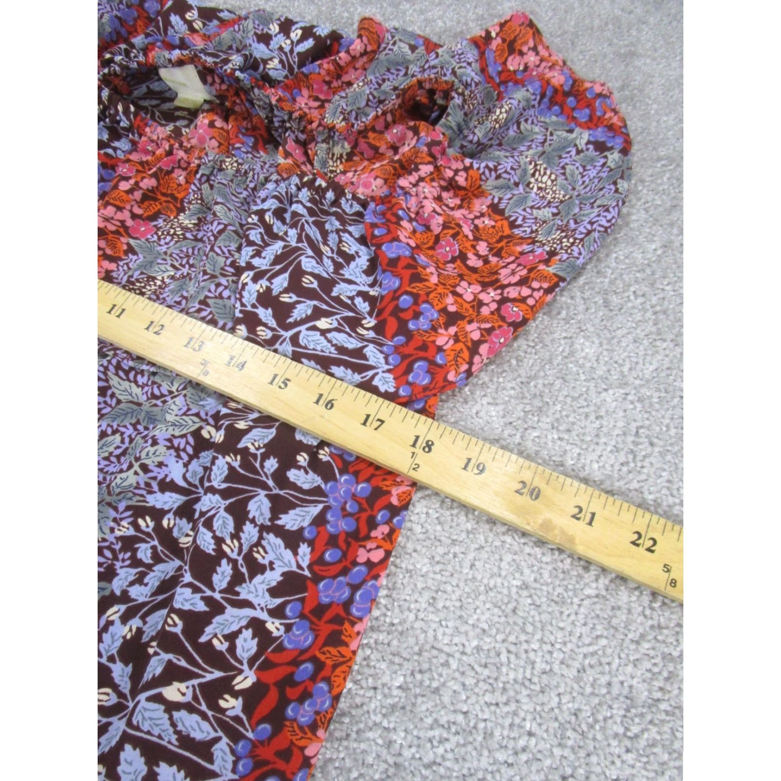 Vintage Maeve Shirt Womens Small Burgundy Red Floral Blouse Size S / US 4 / IT 40 - 5 Thumbnail