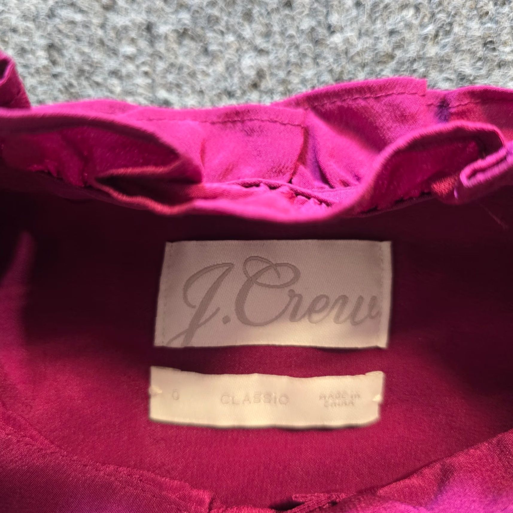 J.Crew J.CREW Blouse Shirt Womens Size 0 Pink Silk Blend Ruffle Neck Long Sleeve Cap Size XS / US 0-2 / IT 36-38 - 4 Thumbnail