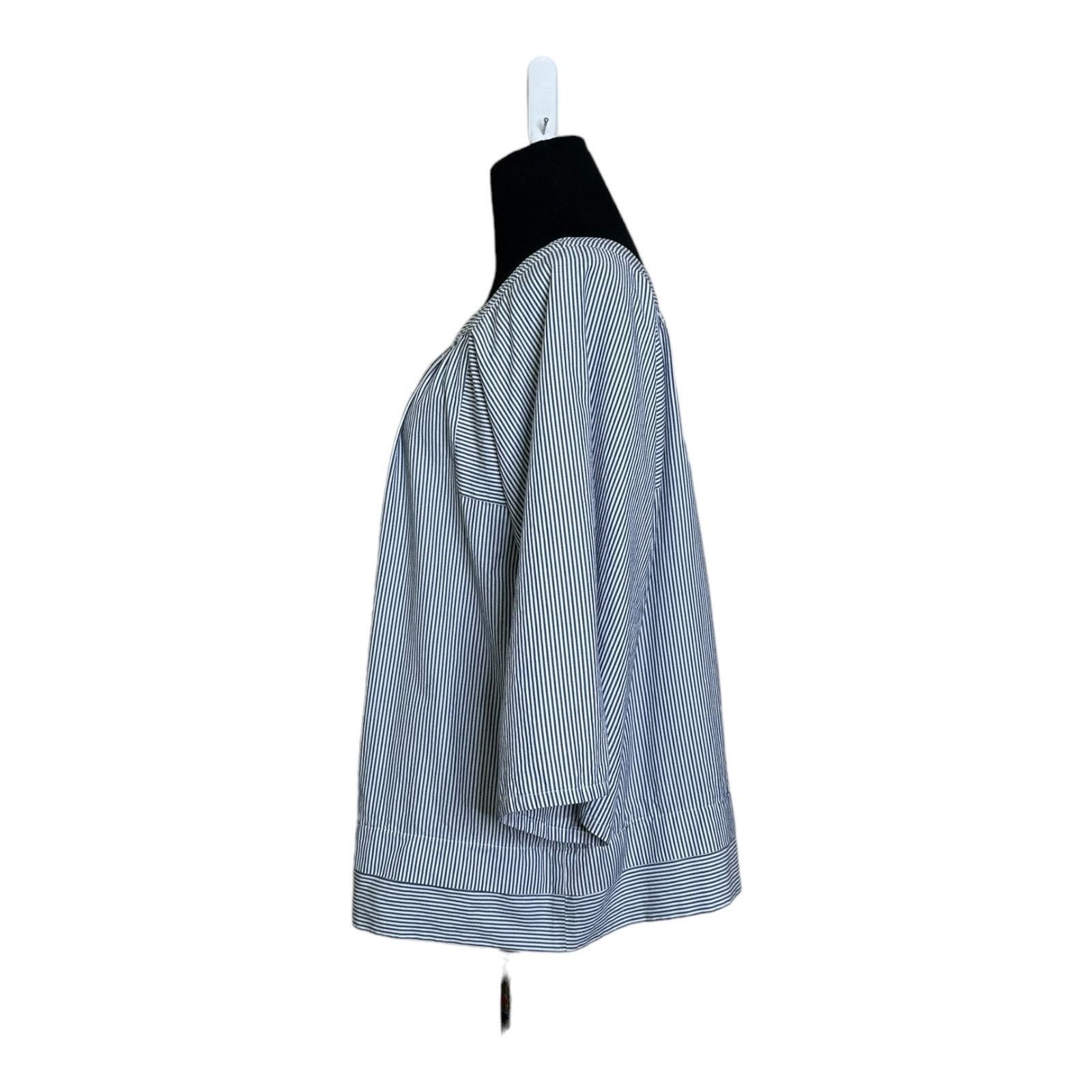 Vanessa Bruno Vanessa Bruno blue white stripes tunic top size 40/Medium Size M / US 6-8 / IT 42-44 - 6 Thumbnail