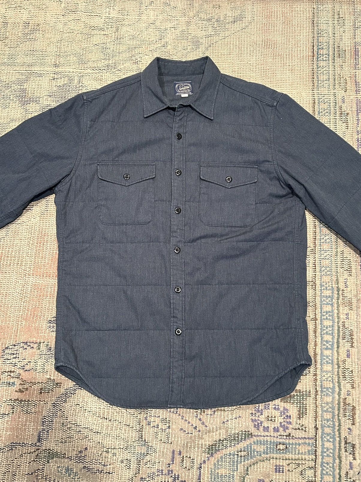 J.Crew Quilted Button Up Shirt Size US L / EU 52-54 / 3 - 2 Thumbnail
