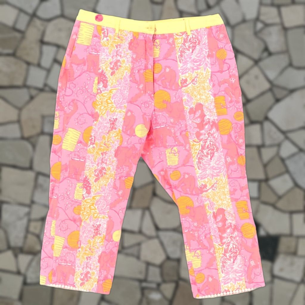 Lilly Pulitzer Lilly Pulitzer Monkey Mommy and Me Crop Pink All Over Print Chino Pants Women's 10 Size 32" / US 10 / IT 46 - 1 Thumbnail