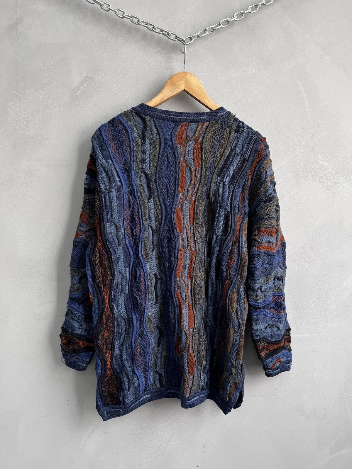 Vintage Coogi style Australia 3d knit sweater cardigan