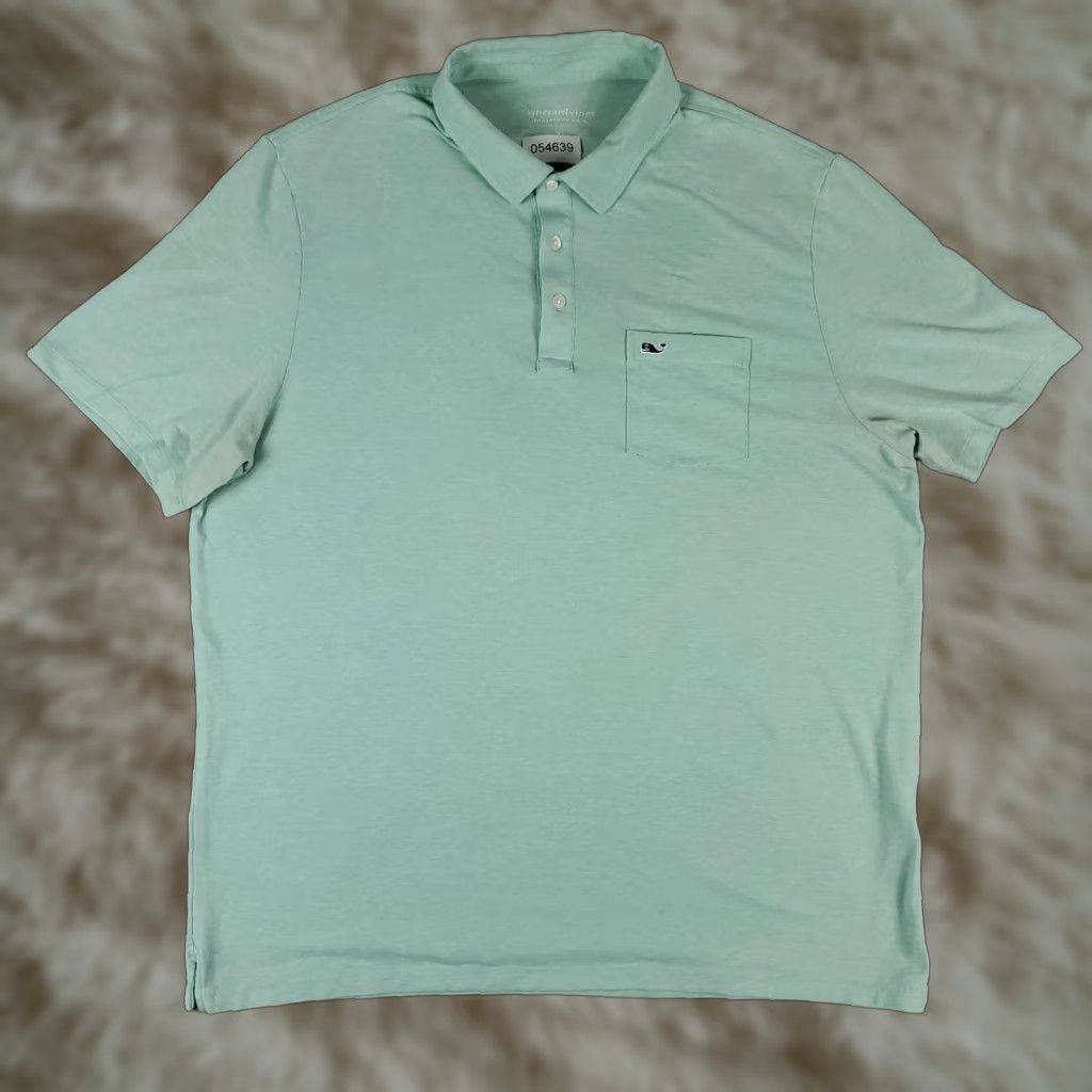 Vineyard Vines VINEYARD VINES Polo Shirt Mens XL Gray Solid Casual Short Sleeve Preppy Size US XL / EU 56 / 4 - 1 Thumbnail