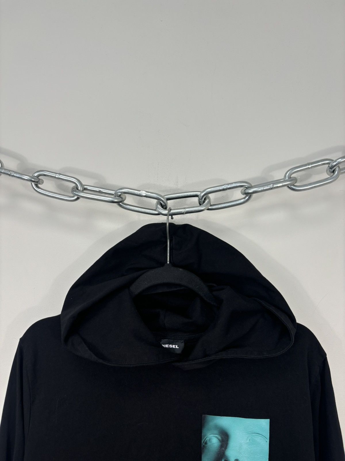 Diesel Diesel Y2K Men’s Frozen Face Print Hype Black Light Hoodie Size US L / EU 52-54 / 3 - 4 Thumbnail