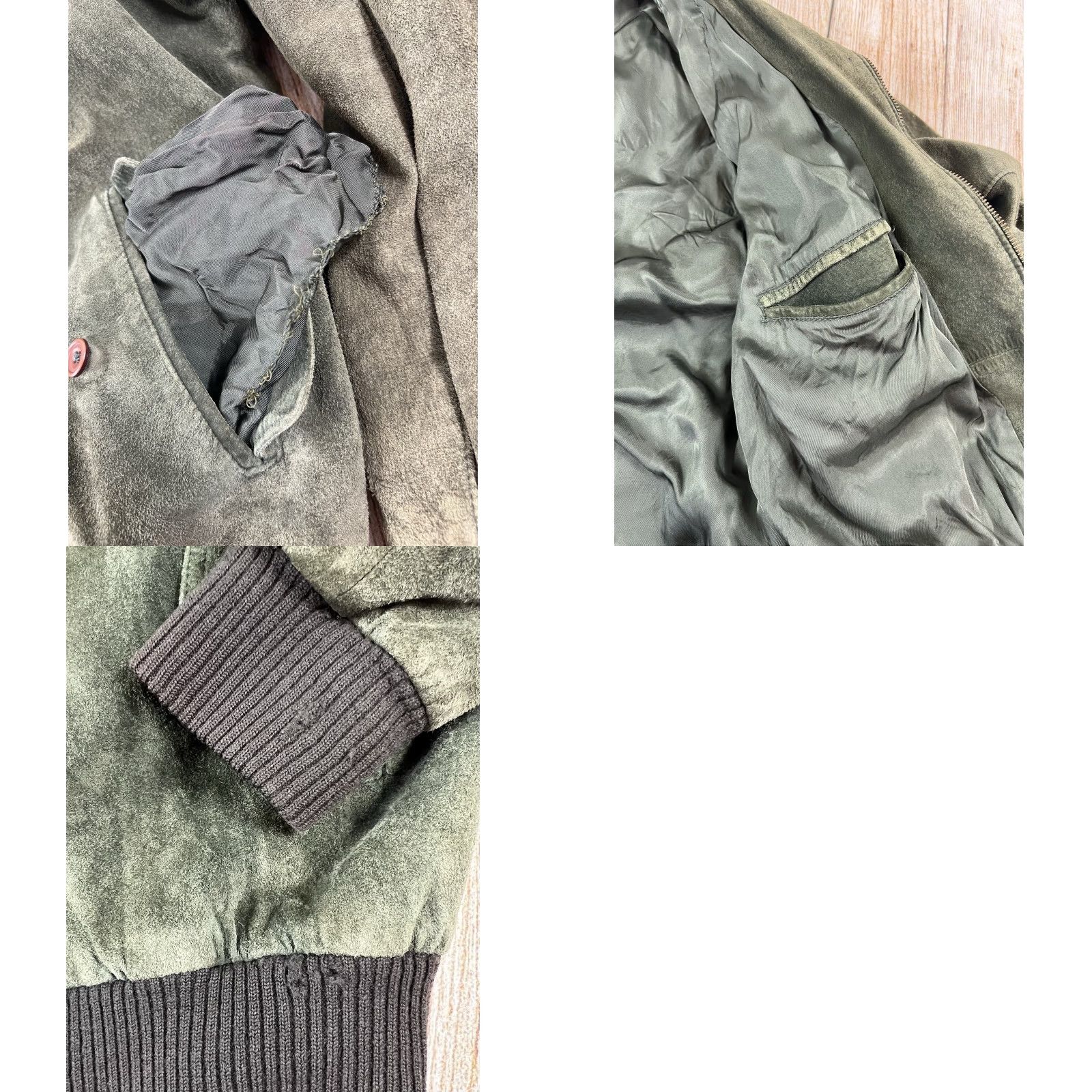 Abercrombie & Fitch VINTAGE Abercrombie & Fitch Bomber Jacket Mens XL Green 90s Leather Full Zip Pockets Size US XL / EU 56 / 4 - 8 Thumbnail