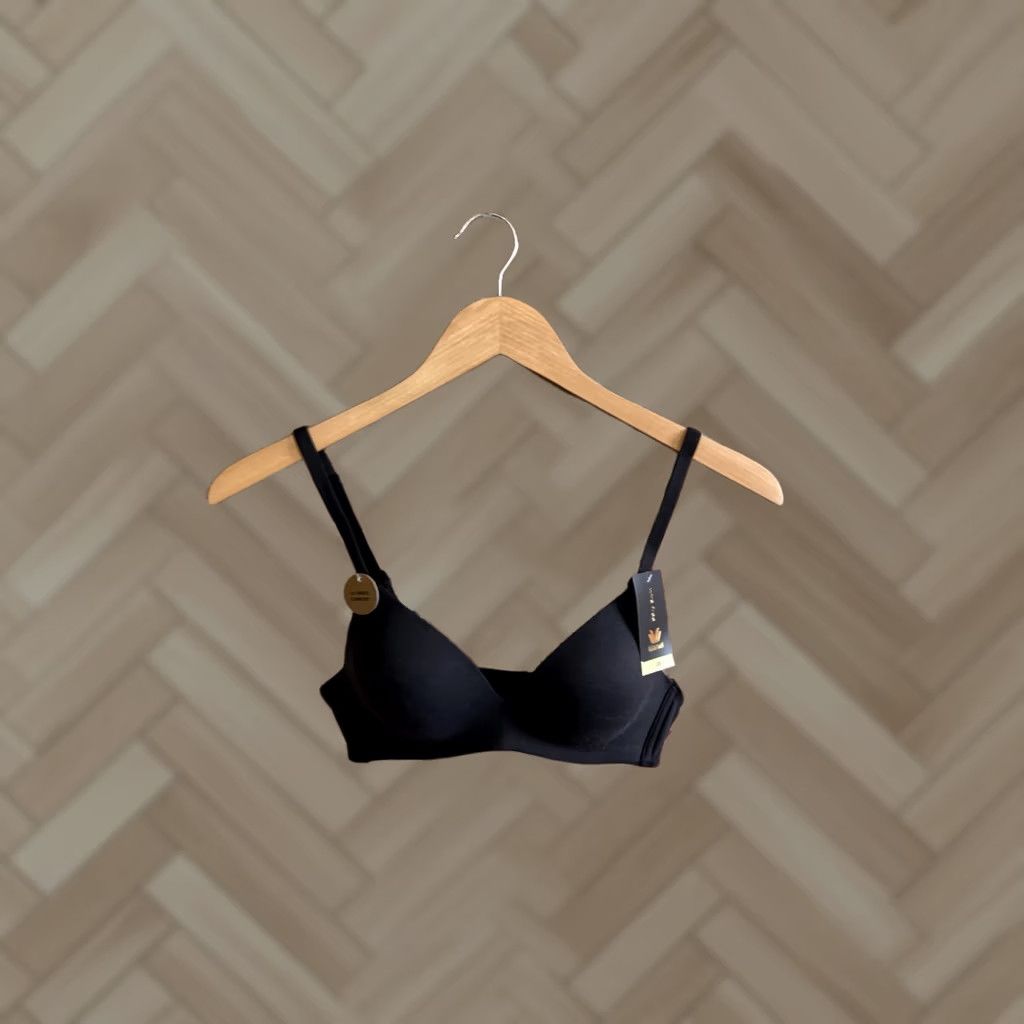 Vintage Wacoal Womens Black Wire Free Bra 32B NWT Comfortable Push Up Bra Size ONE SIZE - 1 Thumbnail
