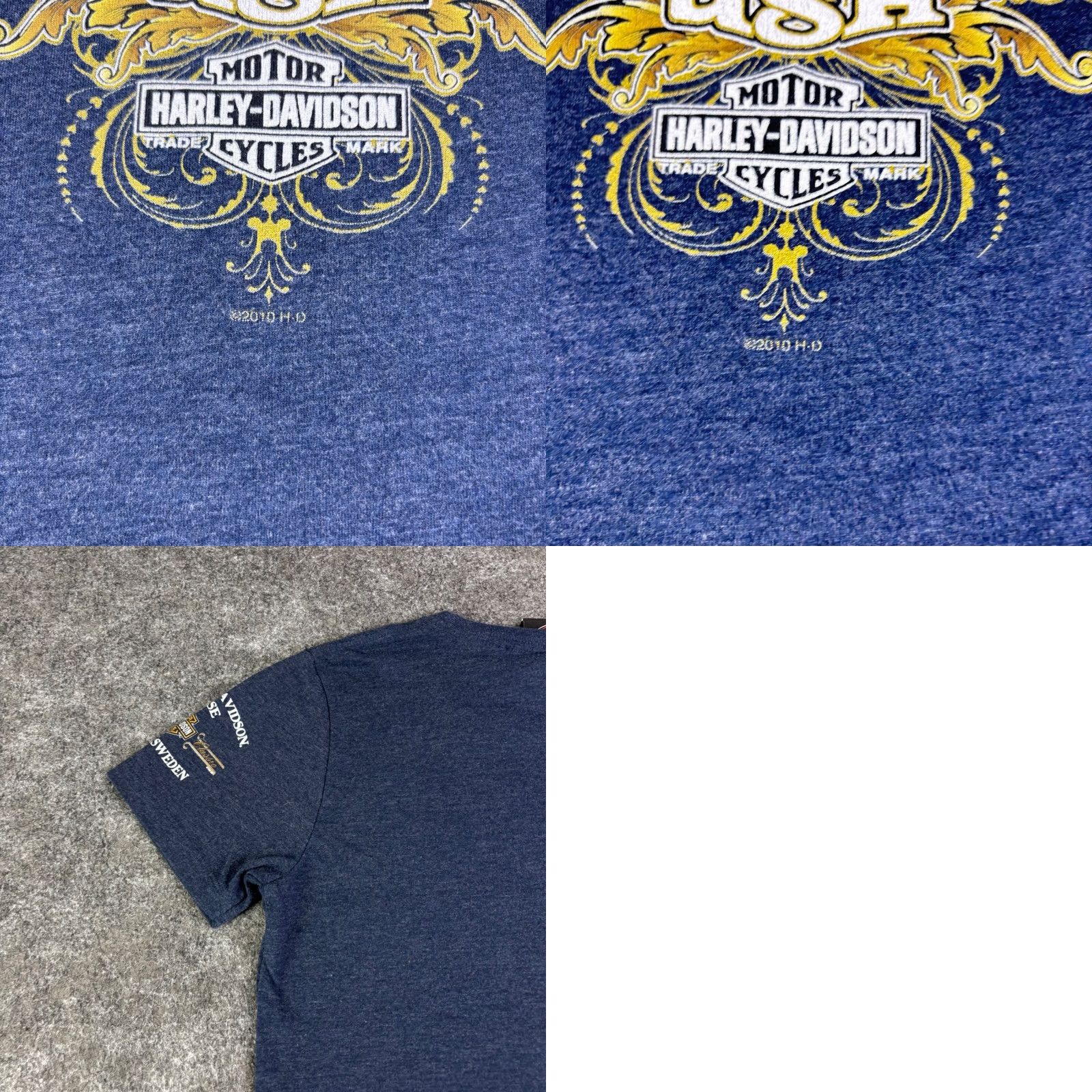 Harley Davidson Harley-Davidson T-Shirt Womens Small Blue Heather 2010 Graphic Country Sweden Goteborg Harley-Davidson Logo Casual Size S / US 4 / IT 40 - 8 Thumbnail
