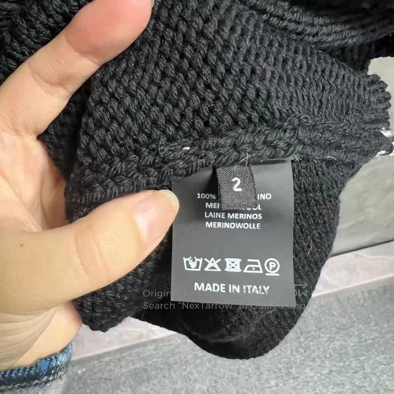 Raf Simons Black Oversized Crew Neck Wool Sweater. Size US M / EU 48-50 / 2 - 4 Thumbnail