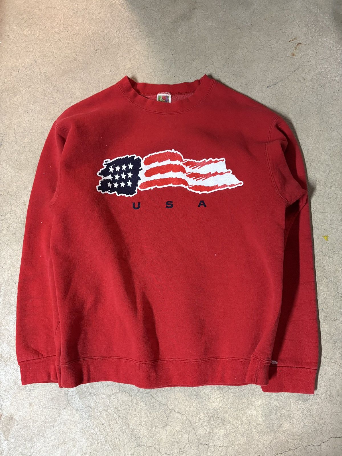 Fruit Of The Loom VTG 90s Fruit Of The Loom USA Flag Crewneck Sweatshirt Large Size US L / EU 52-54 / 3 - 1 Thumbnail