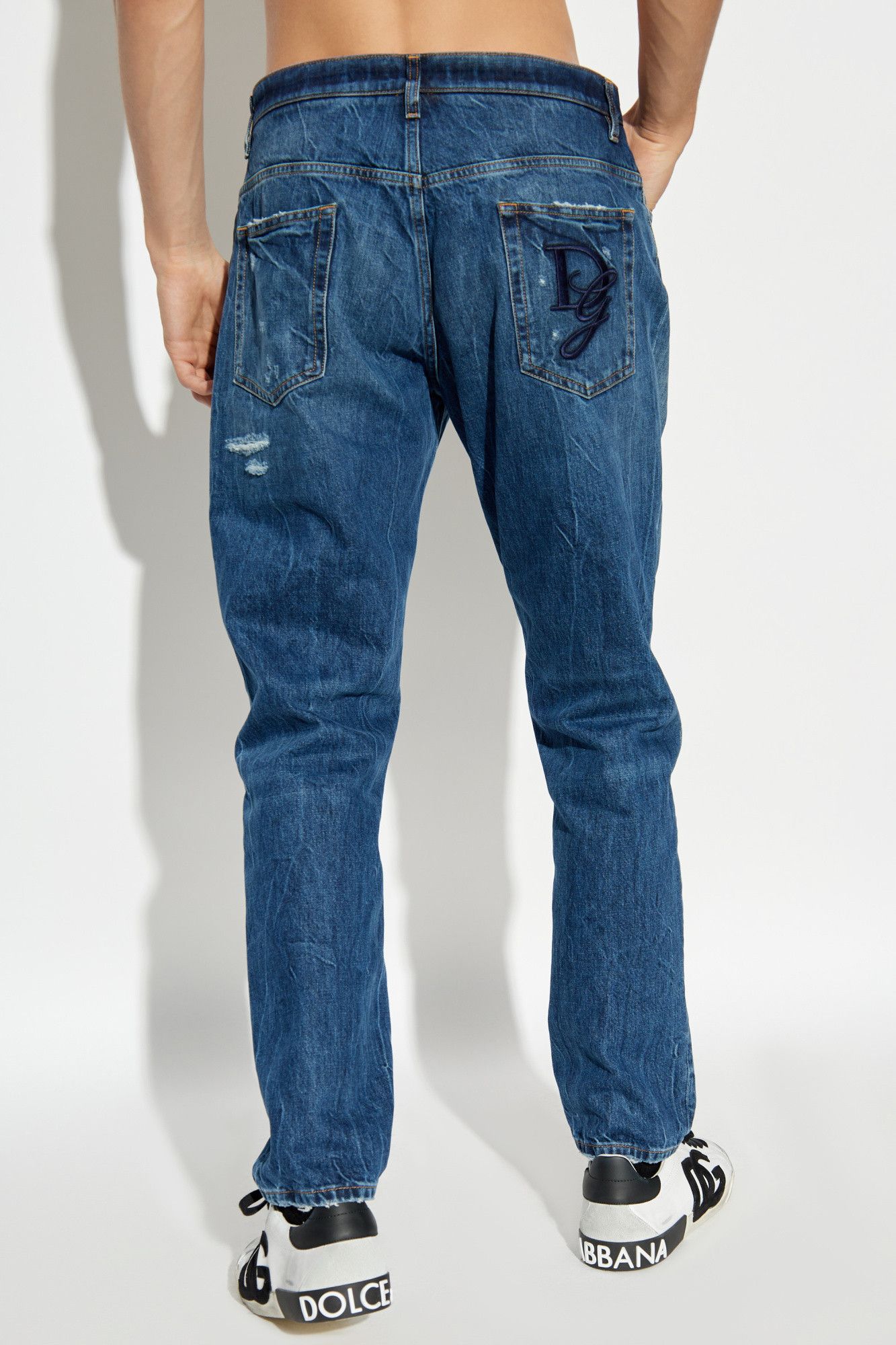 Dolce & Gabbana o1s22i1n0225 Distressed Loose Fit Jeans in Blue Size US 34 / EU 50 - 4 Thumbnail