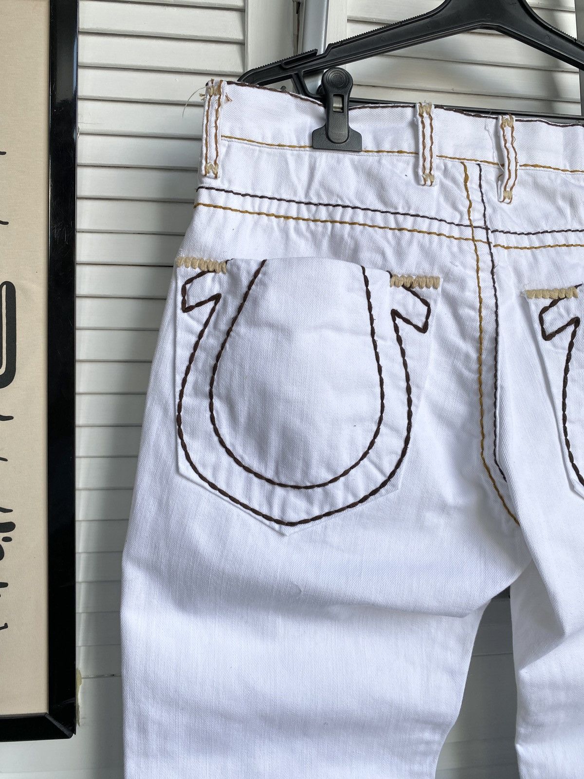 True Religion × Vintage True Religion White Jeans Big Stitch Denim USA Logan Super Size US 34 / EU 50 - 14 Thumbnail