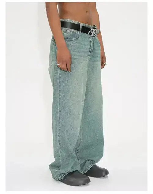 Designer × Japanese Brand × Jean faded distressed y2k baggy jeans Size US 31 - 4 Thumbnail