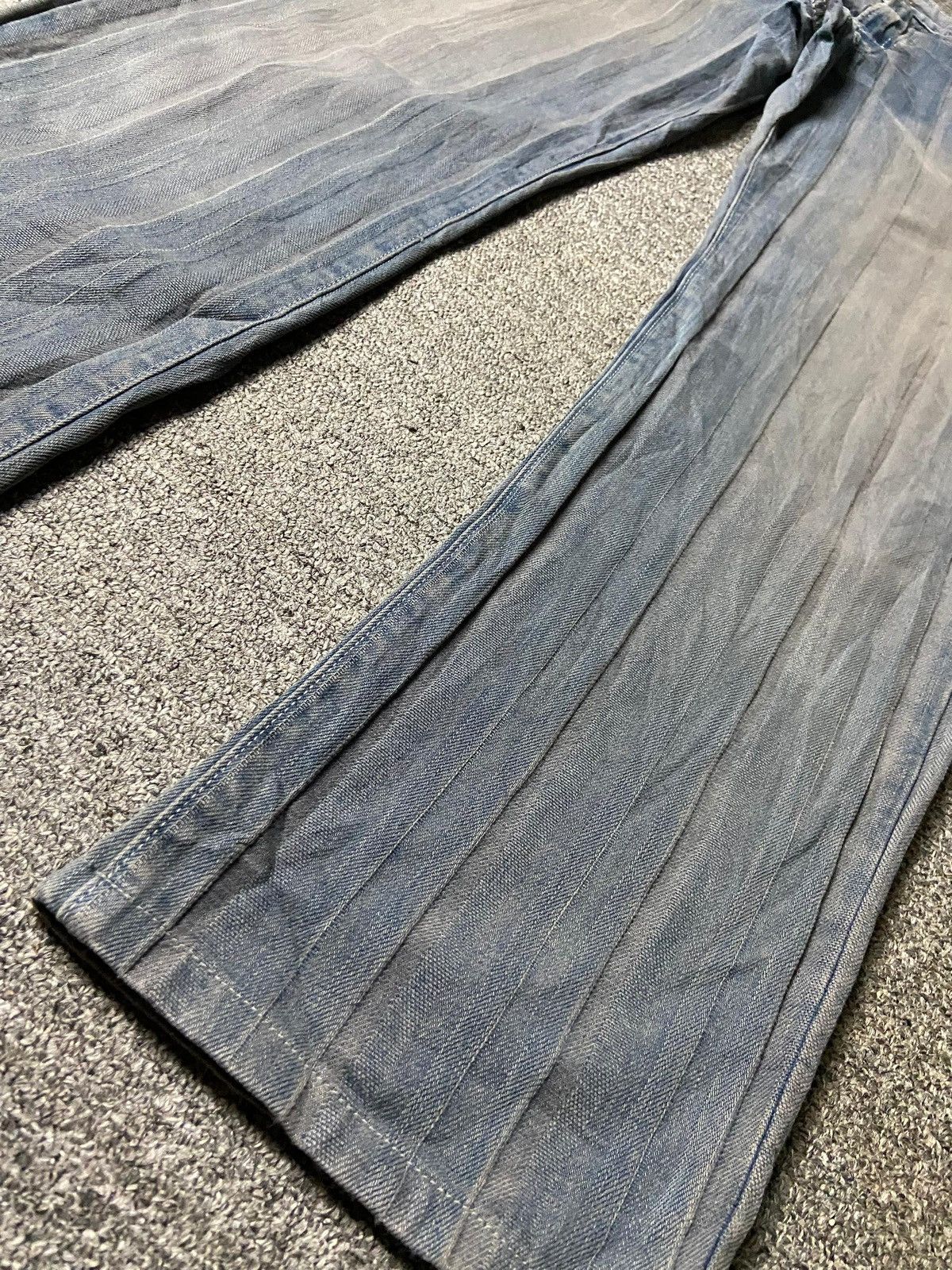 Japanese Brand Blue Way Modern Vintage Crinkled Straight Cut Jeans (165) Size US 33 - 13 Thumbnail