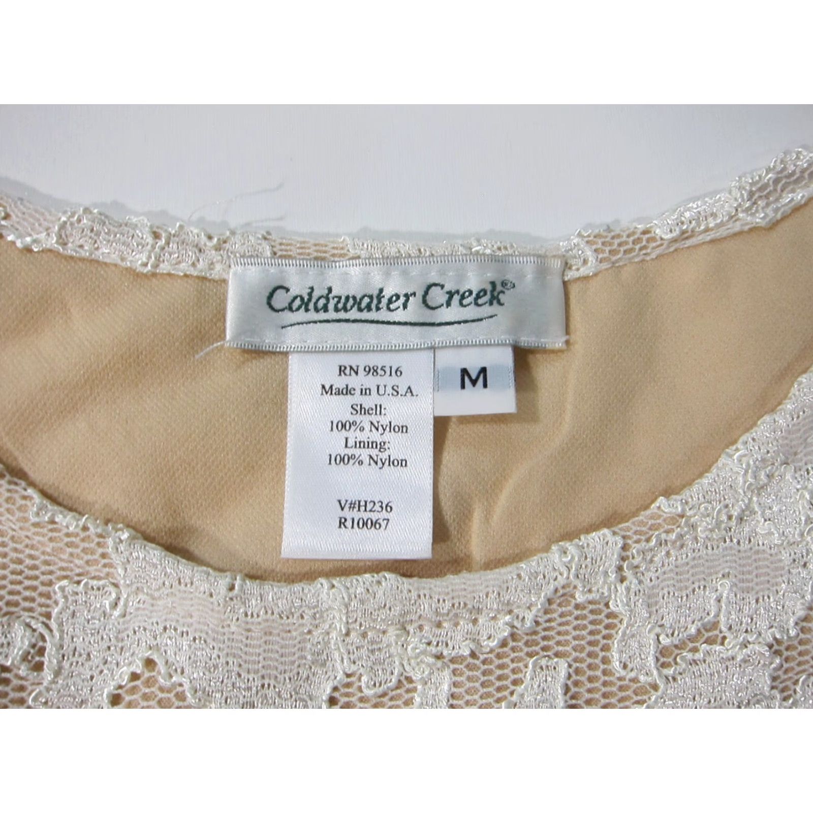 Coldwater Creek Coldwater Creek Ivory Crochet Lace Knit Long Sleeve Lined Blouse Women Medium Size L / US 10 / IT 46 - 3 Thumbnail