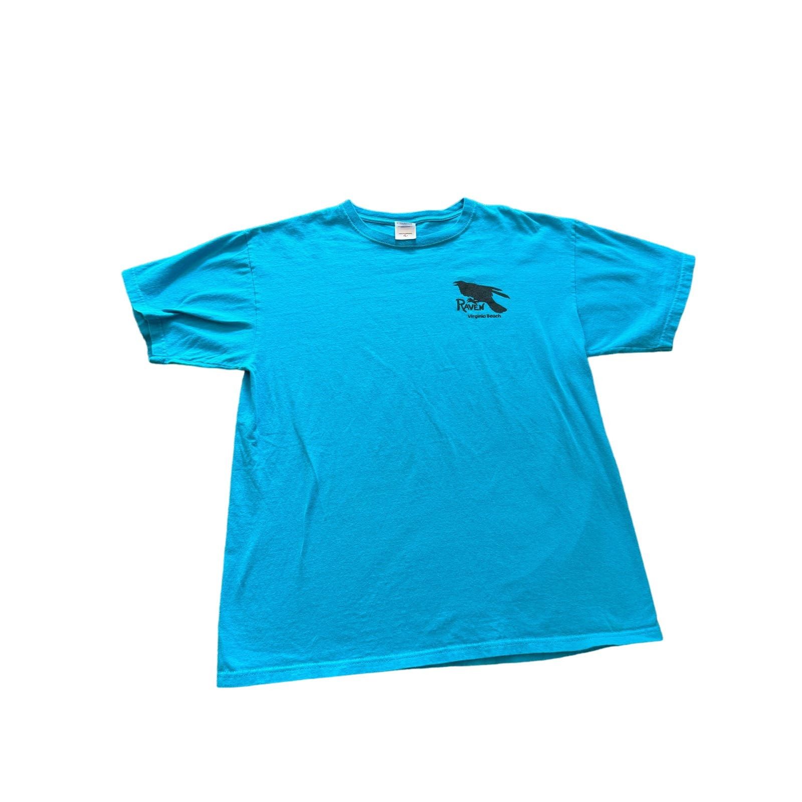 image of Vintage The Raven Virginia Beach Blue Shirt Anvil Large, Men's
