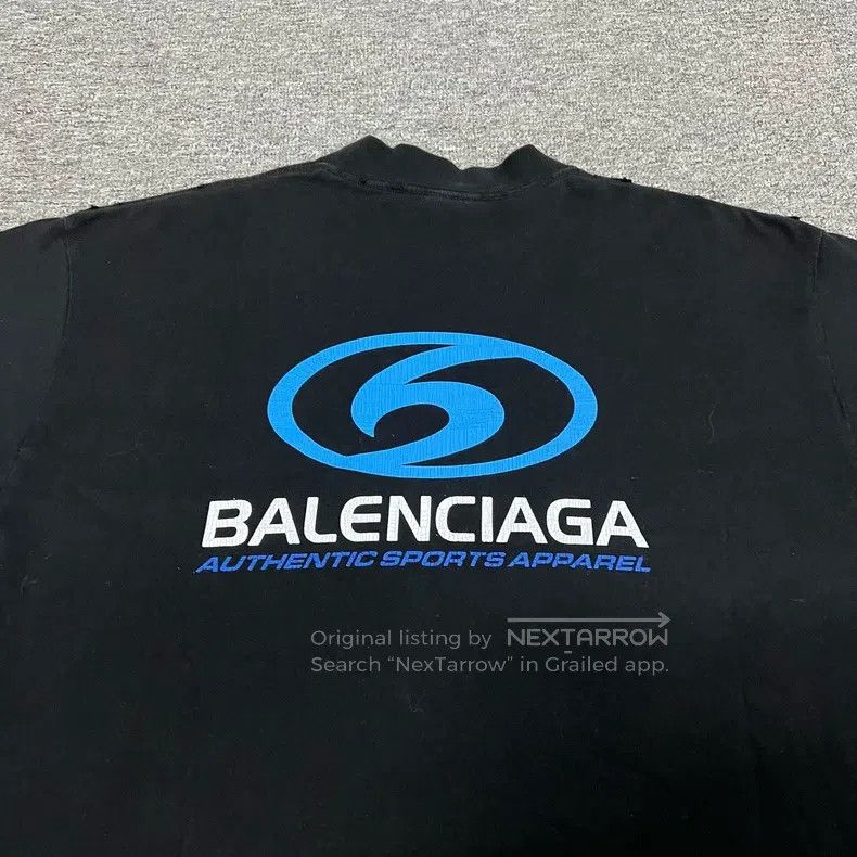 Balenciaga Balenciaga Wave Distressed Logo Short Sleeve T-Shirt Size US S / EU 44-46 / 1 - 5 Thumbnail