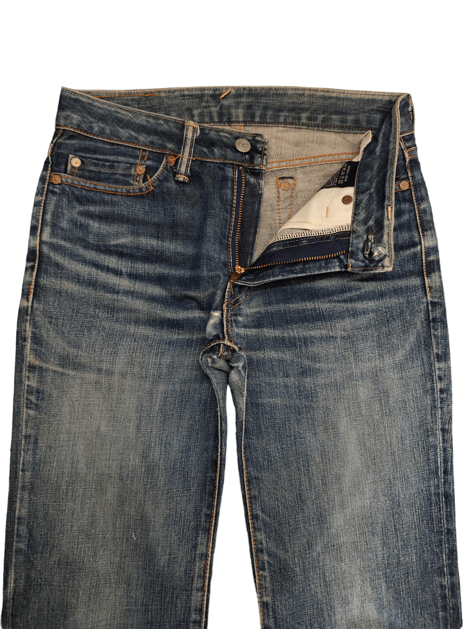 Kapital Vintage 90s 45rpm Clawmark Distress Faded Long Denim Jeans Size US 28 / EU 44 - 10 Thumbnail