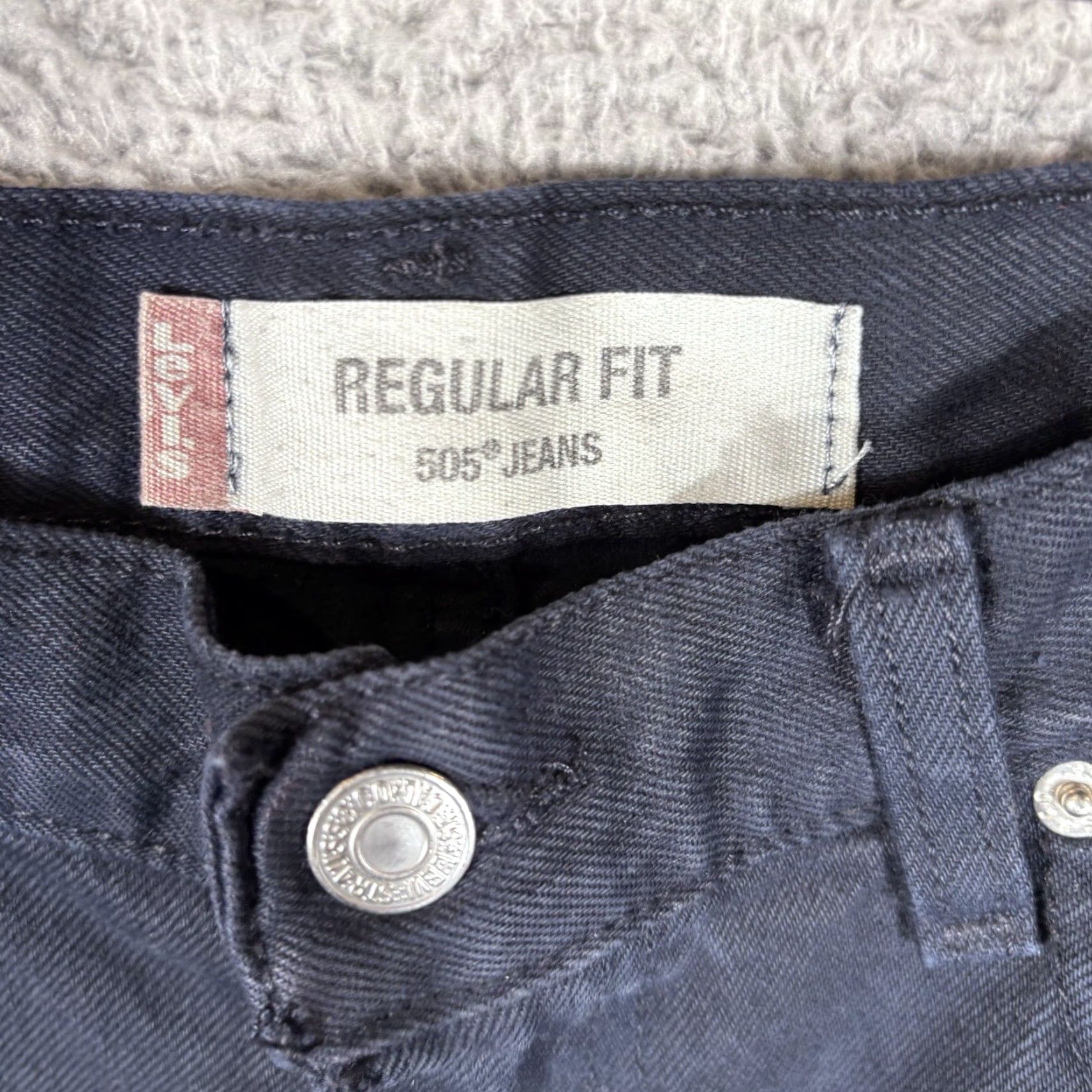 Levi's VINTAGE Levi's 505 Jeans Men's 34x32 Solid Dark Blue Regular Fit 90s USA Made Jeans Men 80s 90s Grunge Hip Hop Rock Southwestern Retro USA Size US 34 / EU 50 - 6 Thumbnail