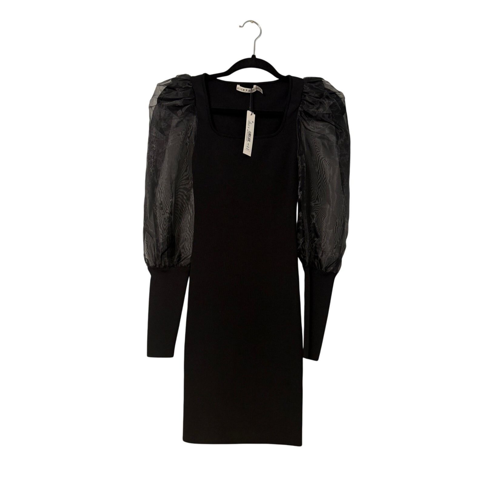Alice + Olivia ALICE + OLIVIA | Abella Puff Sleeve Bodycon Knit Dress | XS Size XS / US 0-2 / IT 36-38 - 3 Thumbnail