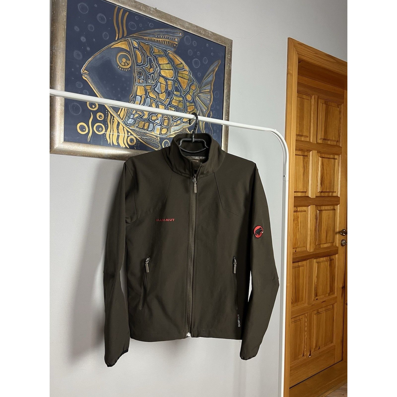 Mammut Mammut Softtech Men`s Khaki Green Softshell Jacket Size XS Size US XS / EU 42 / 0 - 2 Thumbnail