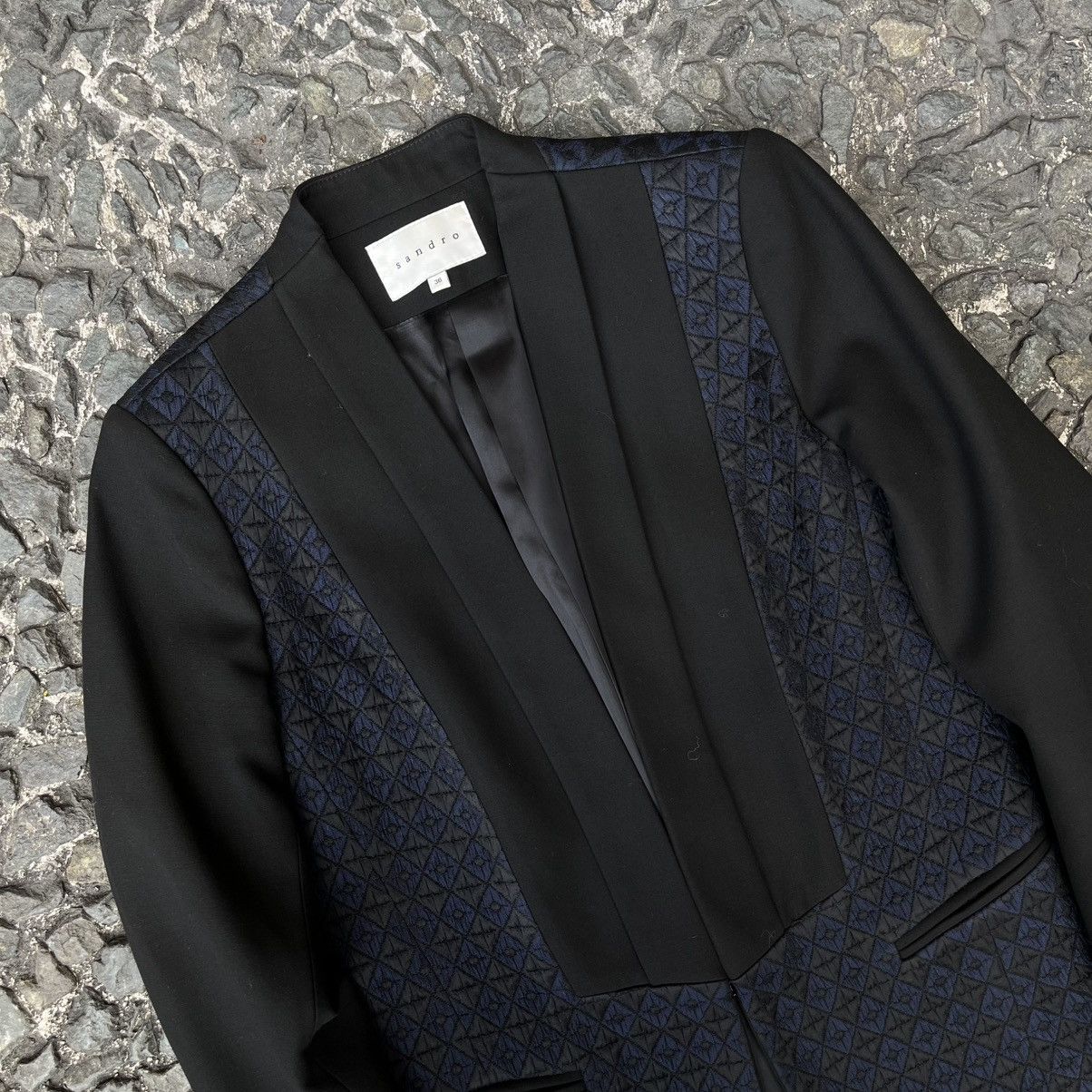 Sandro Sandro Geometric Panel Tuxedo Jacket Size XS / US 0-2 / IT 36-38 - 2 Thumbnail