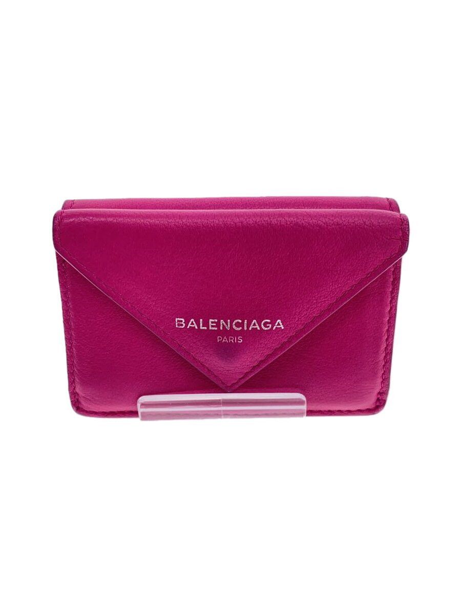 Balenciaga Balenciaga Paper Tiny Leather Bi-Fold Wallet Pink Size ONE SIZE - 1 Thumbnail