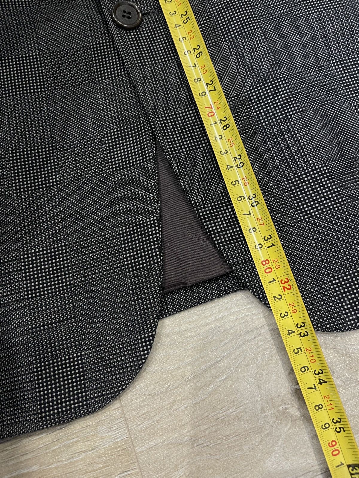 Valentino Vintage Valentino Uomo Grey Brown Plaid Wool Blazer Jacket Size 44R - 15 Thumbnail