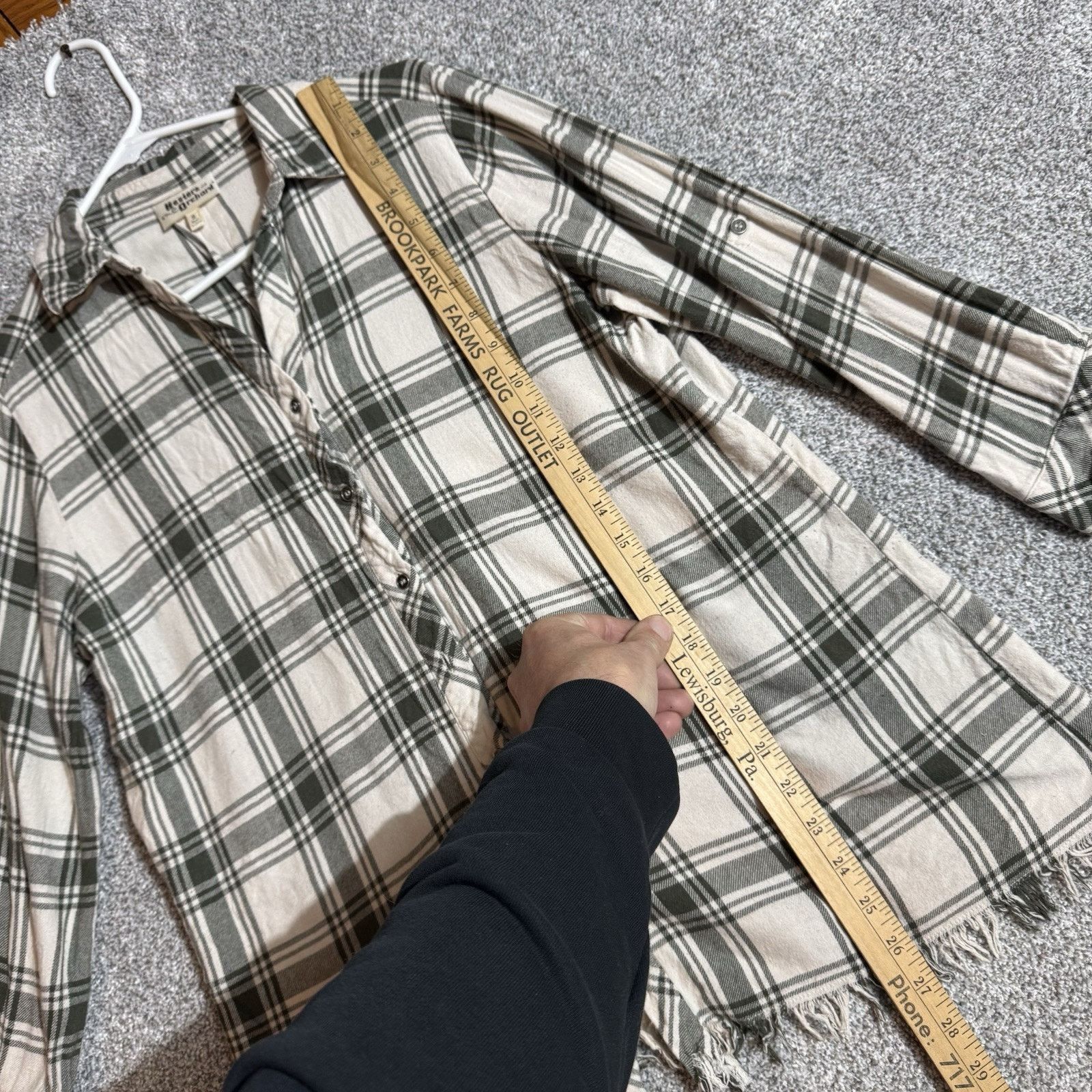 Other Hester & Orchard Shirt Women S Plaid Frayed Hem Y2K Inspired Size S / US 4 / IT 40 - 2 Thumbnail