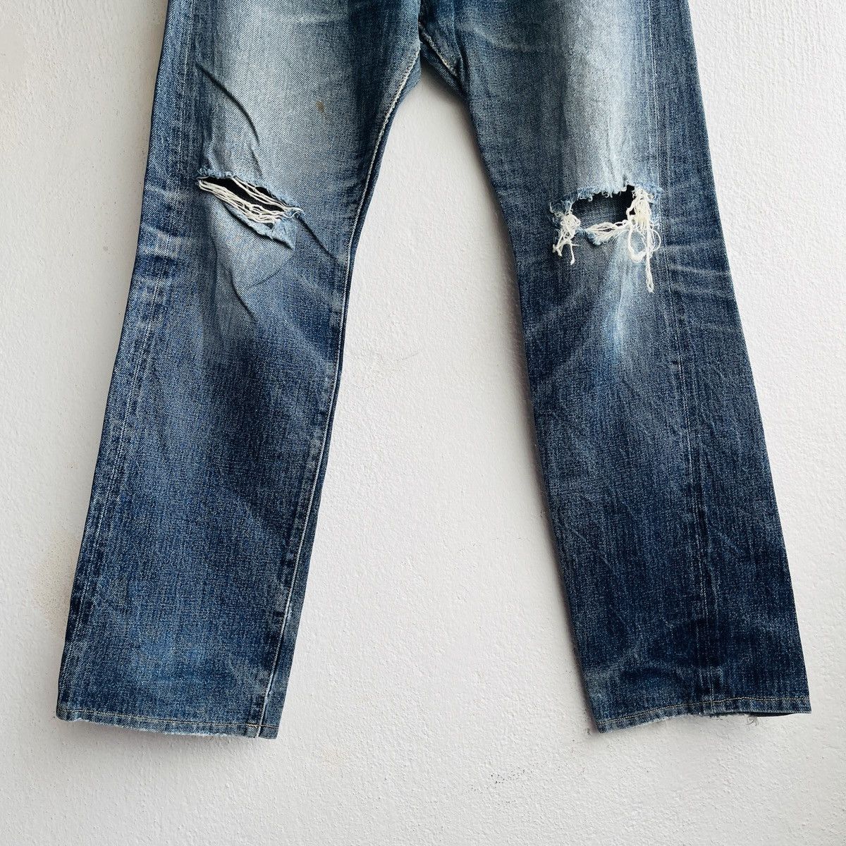 Denime Vintage DENIME Redline Selvedge Distressed Jeans Size 32 Size US 32 / EU 48 - 10 Thumbnail