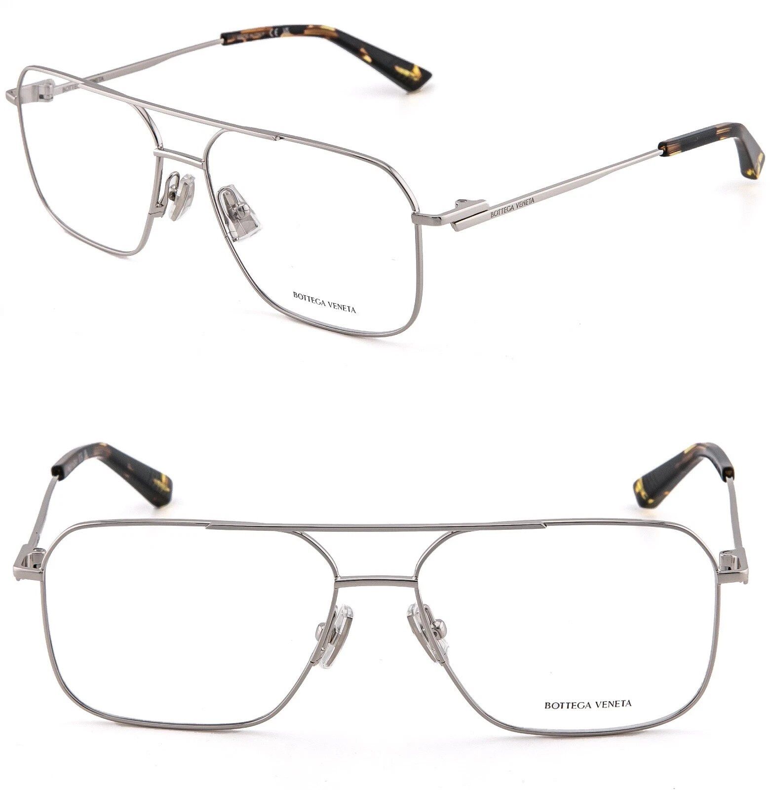 Bottega Veneta BOTTEGA VENETA 1384 CLASSIC BV1384O Silver Optical Pilot 002 Size ONE SIZE - 1 Thumbnail