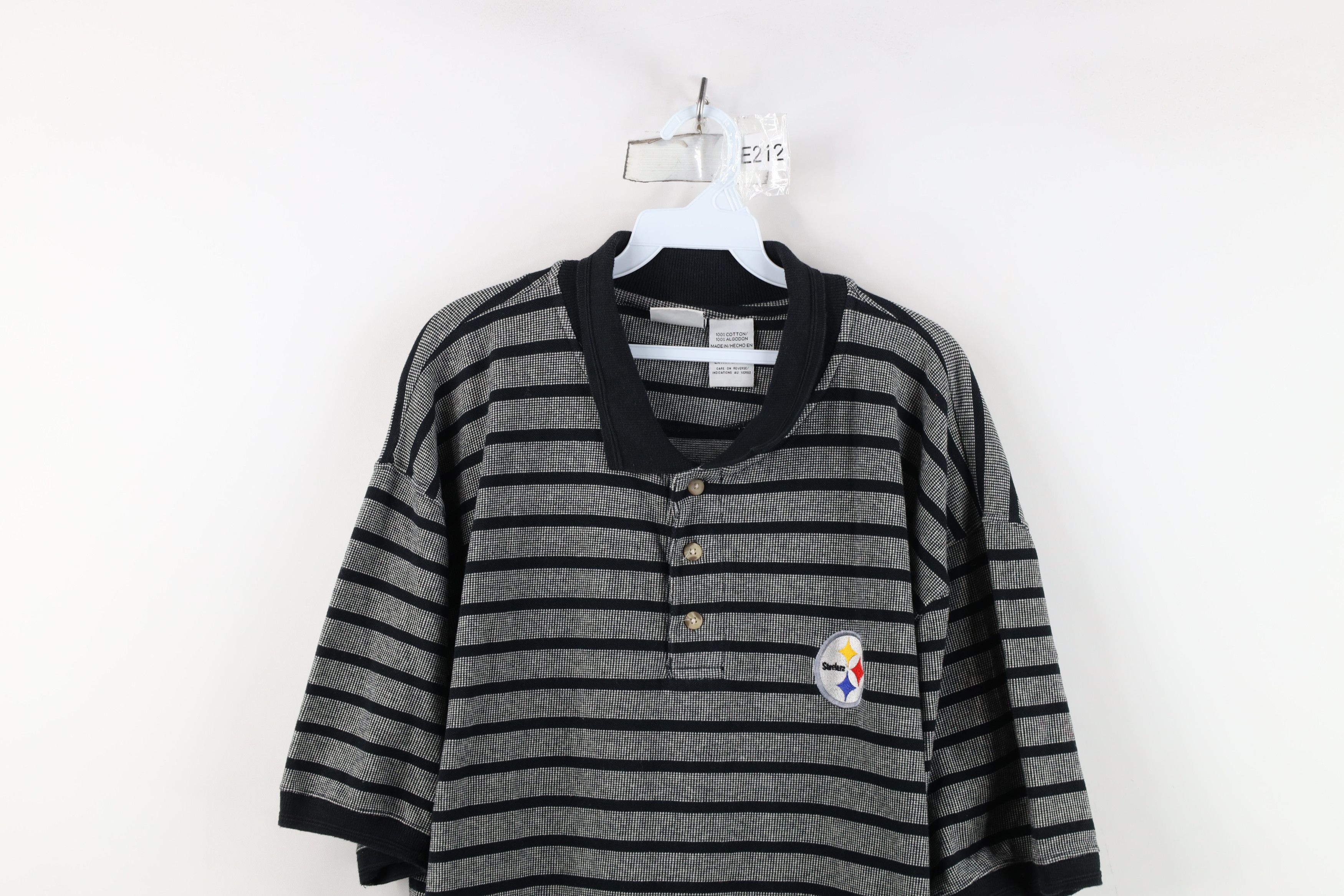 Vintage Vintage 90s Striped Pittsburgh Steelers Football Polo Shirt Size US XL / EU 56 / 4 - 2 Thumbnail
