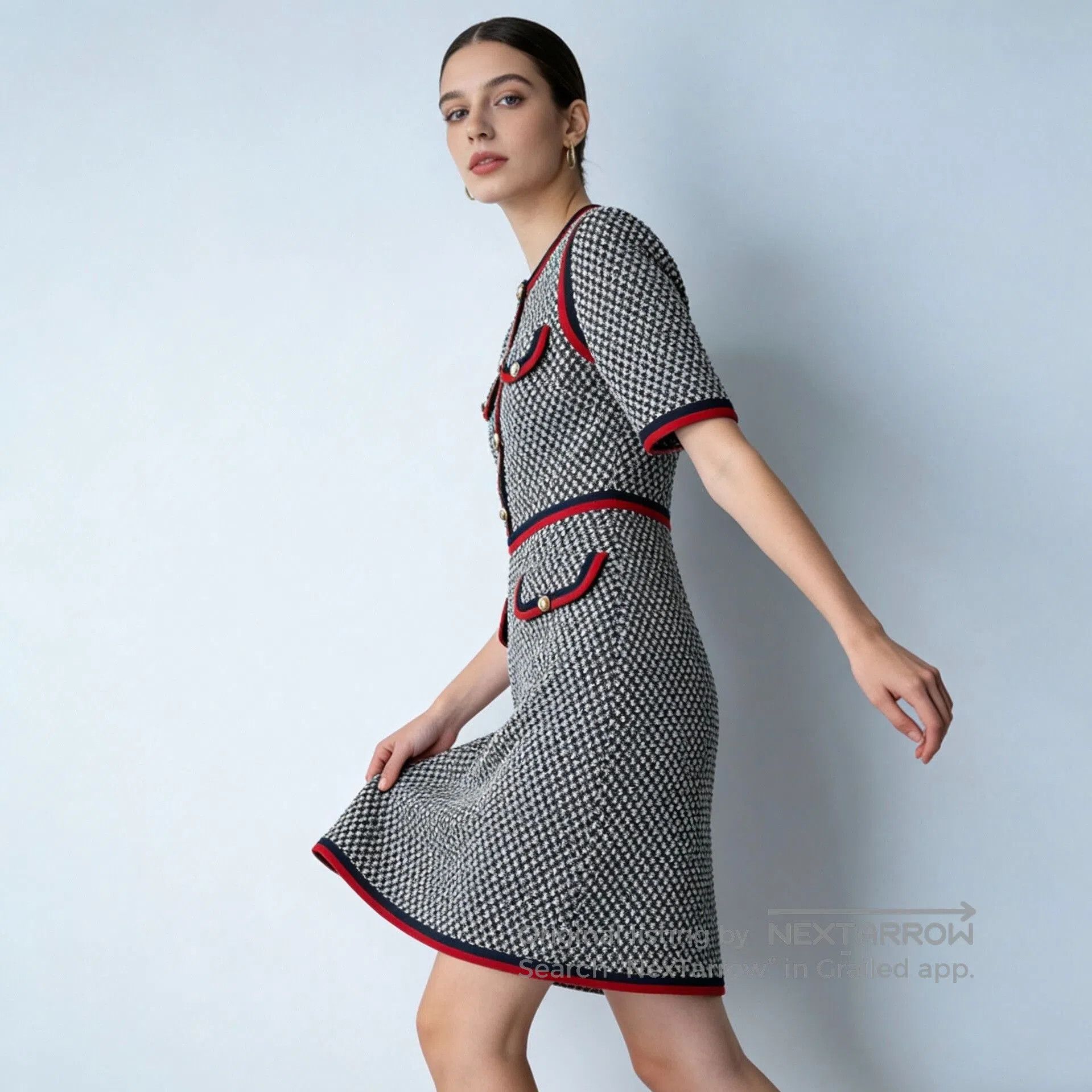 Gucci Gucci Houndstooth Cotton Dress. Size S / US 4 / IT 40 - 3 Thumbnail