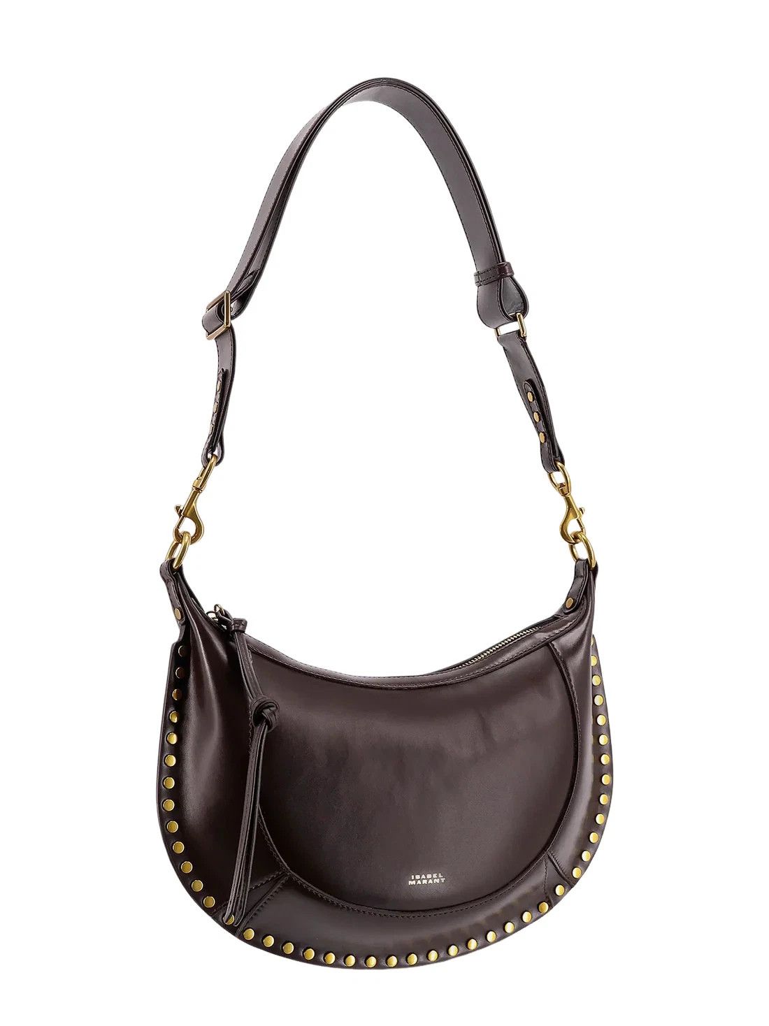 Isabel Marant Naoko Choc Leather Shldr Bag Auth.