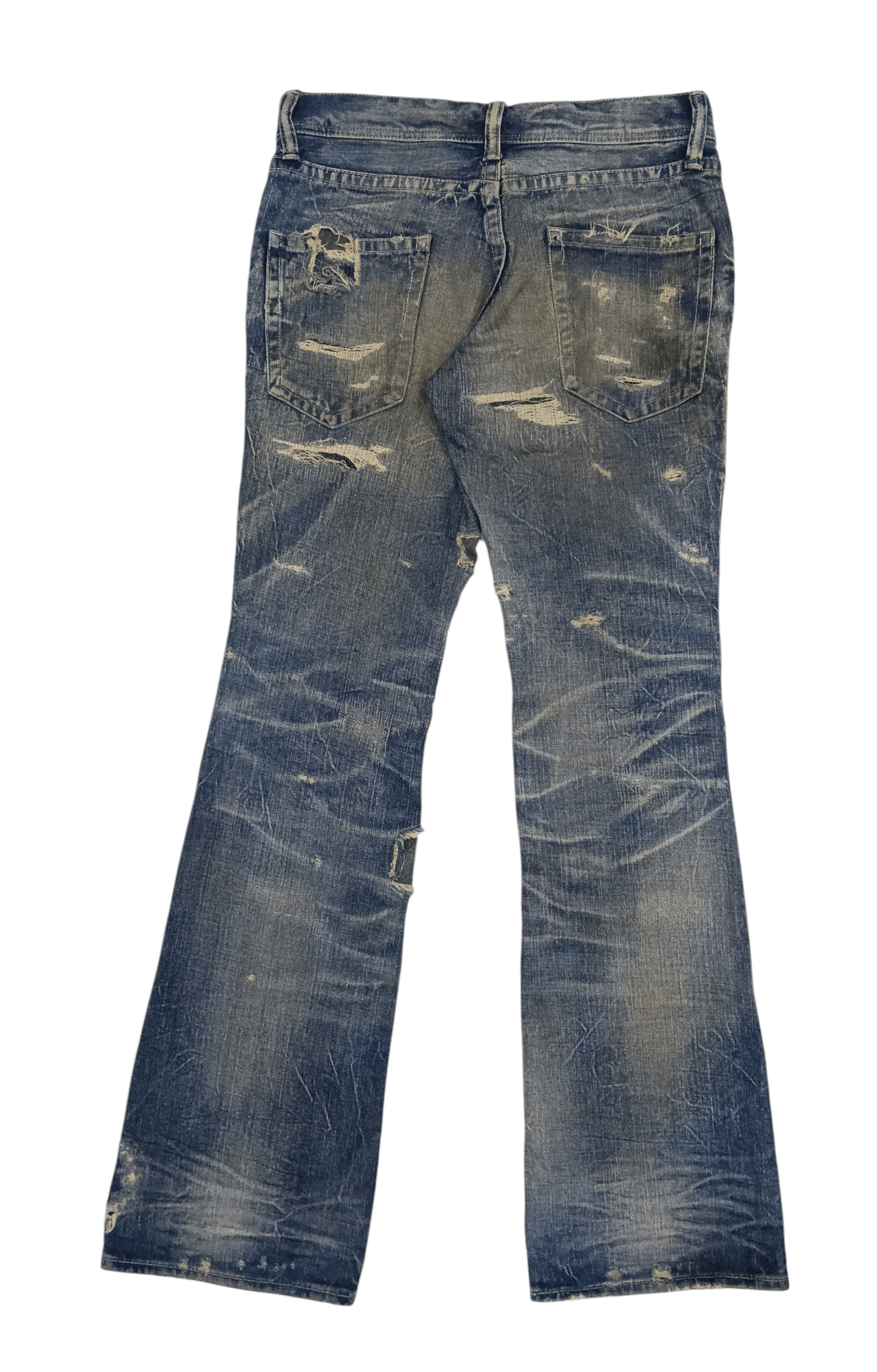 Designer DELAY UFin & Sons Distressed Flare Denim Japan (S316) W32 Size US 32 / EU 48 - 12 Thumbnail