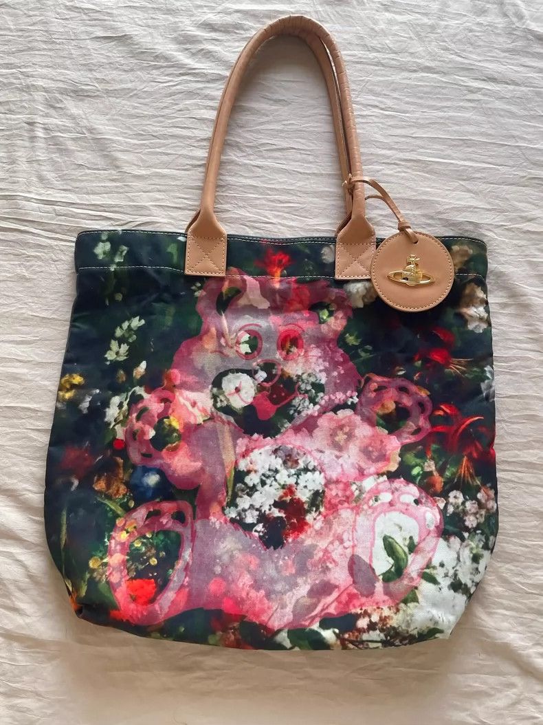 Vivienne Westwood Vivienne Westwood Oil painting flowers pink bear rare out Size ONE SIZE - 2 Thumbnail