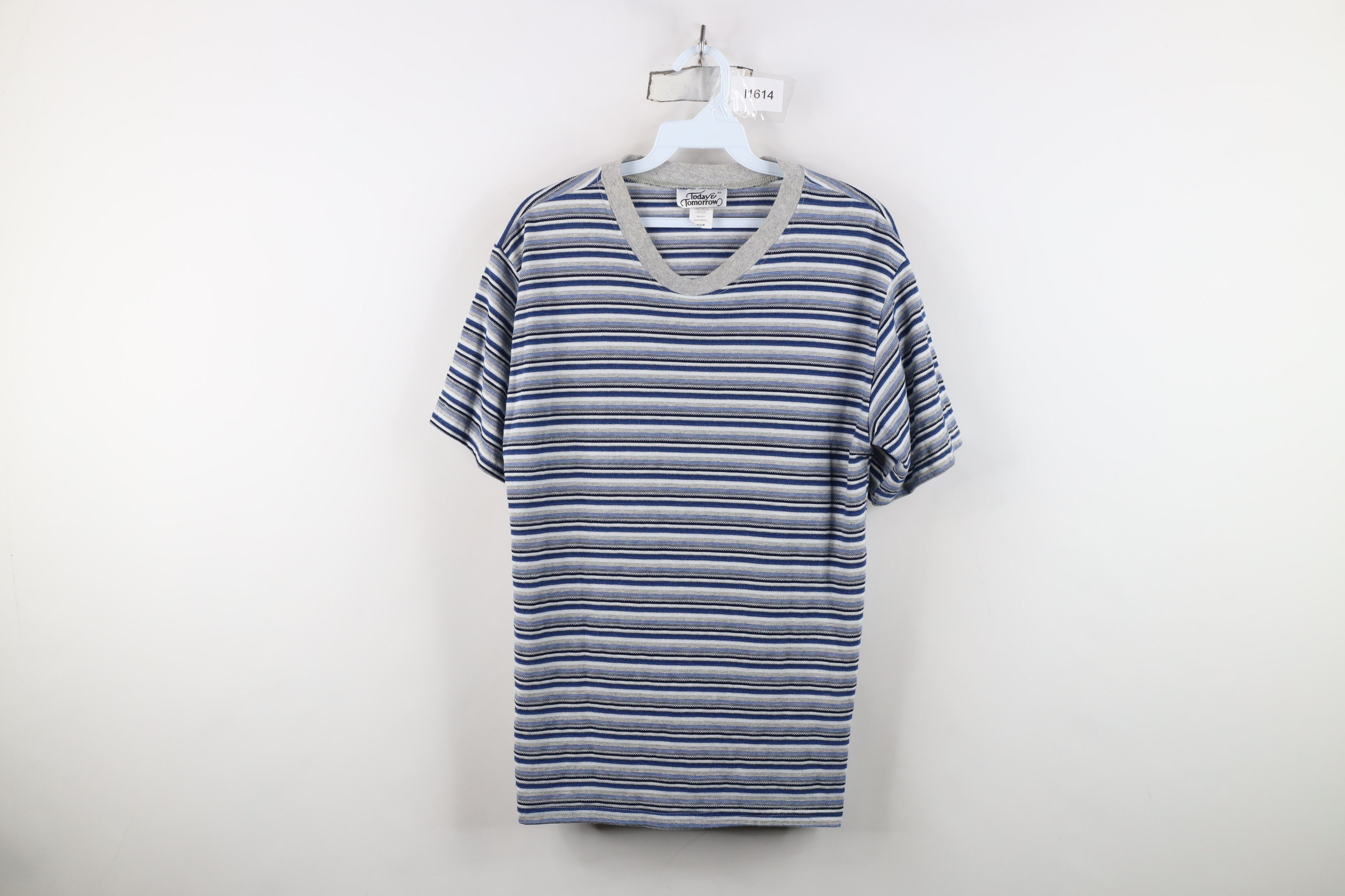 Vintage Vintage 90s Streetwear Striped Knit Short Sleeve T-Shirt Size M / US 6-8 / IT 42-44 - 1 Thumbnail